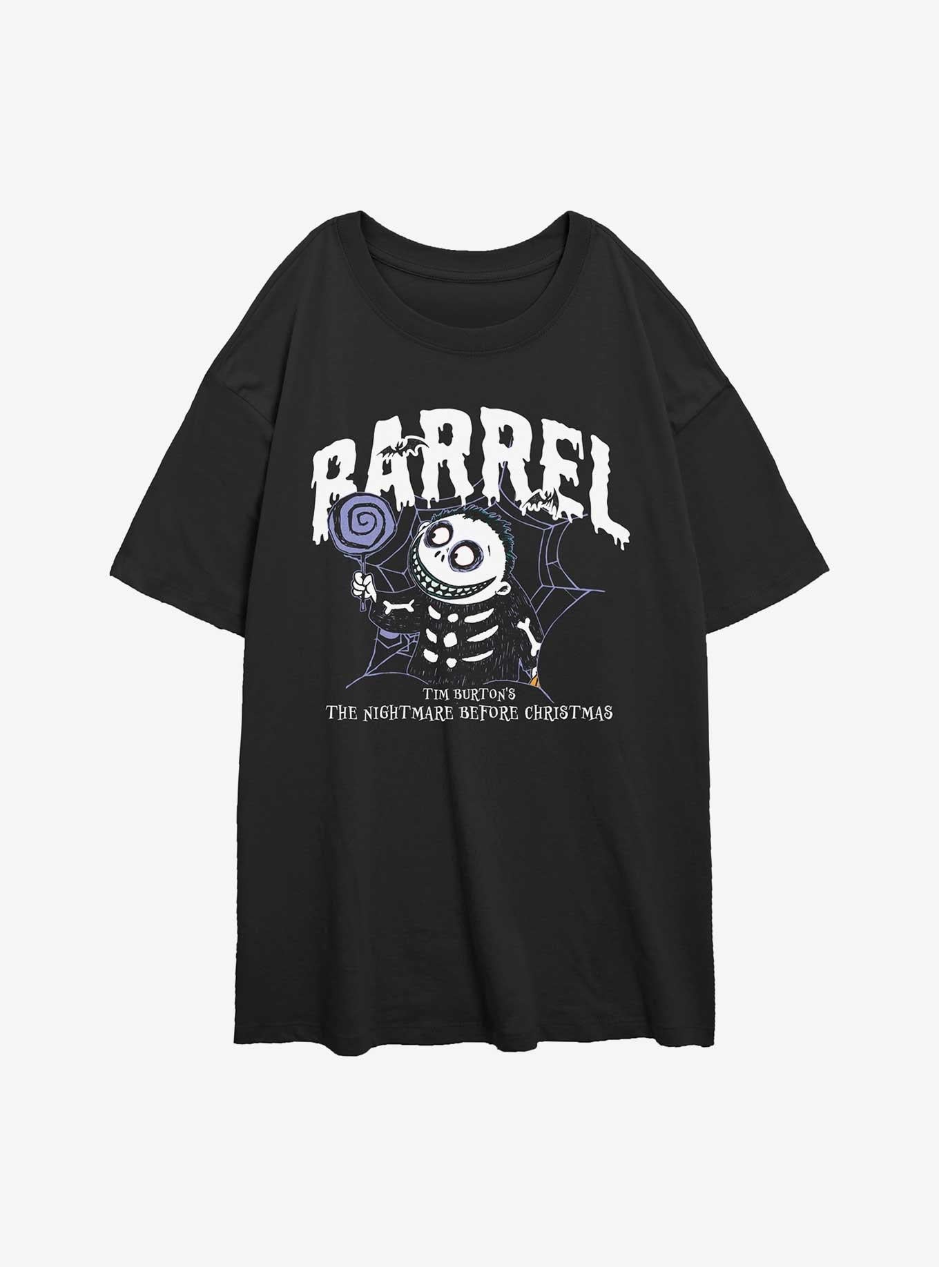 The Nightmare Before Christmas Collegiate Barrel Girls Oversized T-Shirt T-Shirt | Aesthetic Graphic | Great Gift Idea