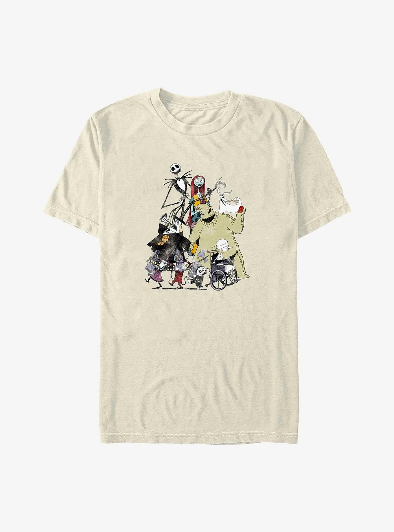 The Nightmare Before Christmas Group Shot Garment Dye T-Shirt