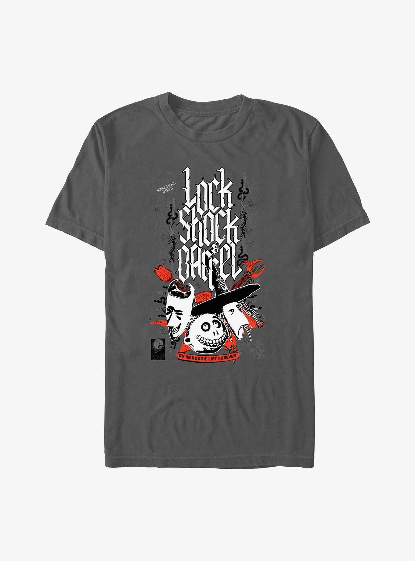 The Nightmare Before Christmas Boogie List Lock Shock Barrel Garment Dye T-Shirt T-Shirt | High-Quality Print | Must-Have Style