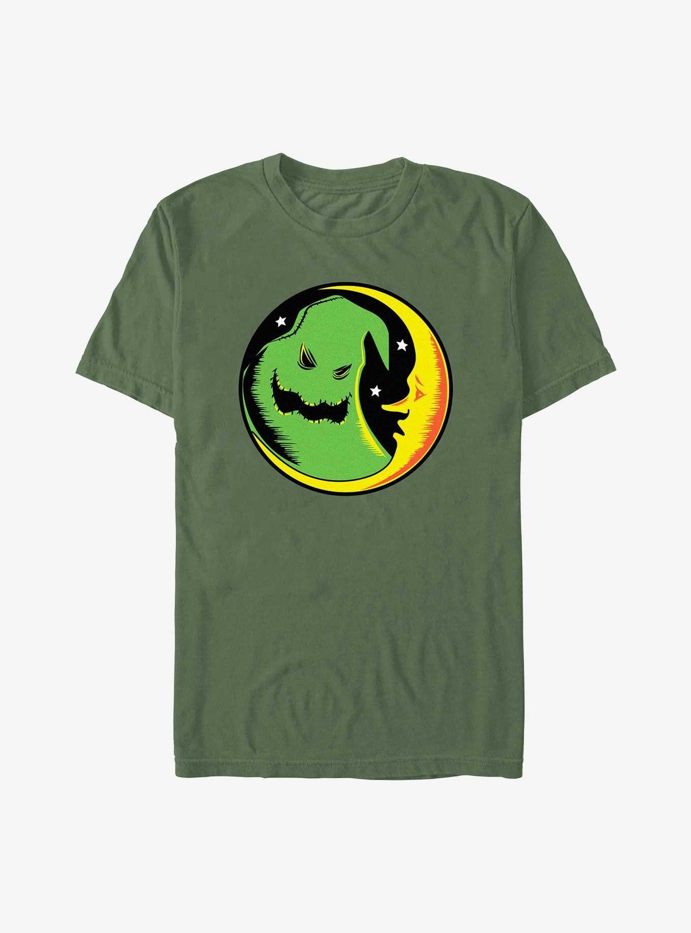 The Nightmare Before Christmas Neon Oogie Boogie Crescent Moon Garment Dye T-Shirt T-Shirt | Aesthetic Graphic | Top Pick For Fans