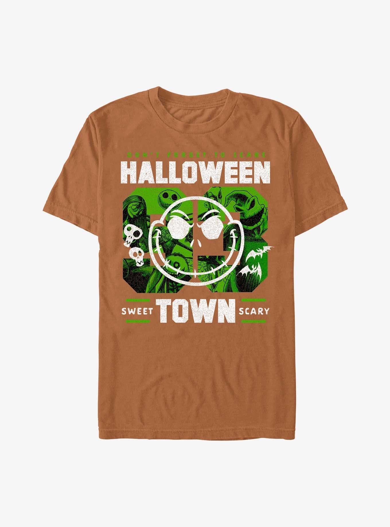 The Nightmare Before Christmas Halloweentown Collage Garment Dye T-Shirt