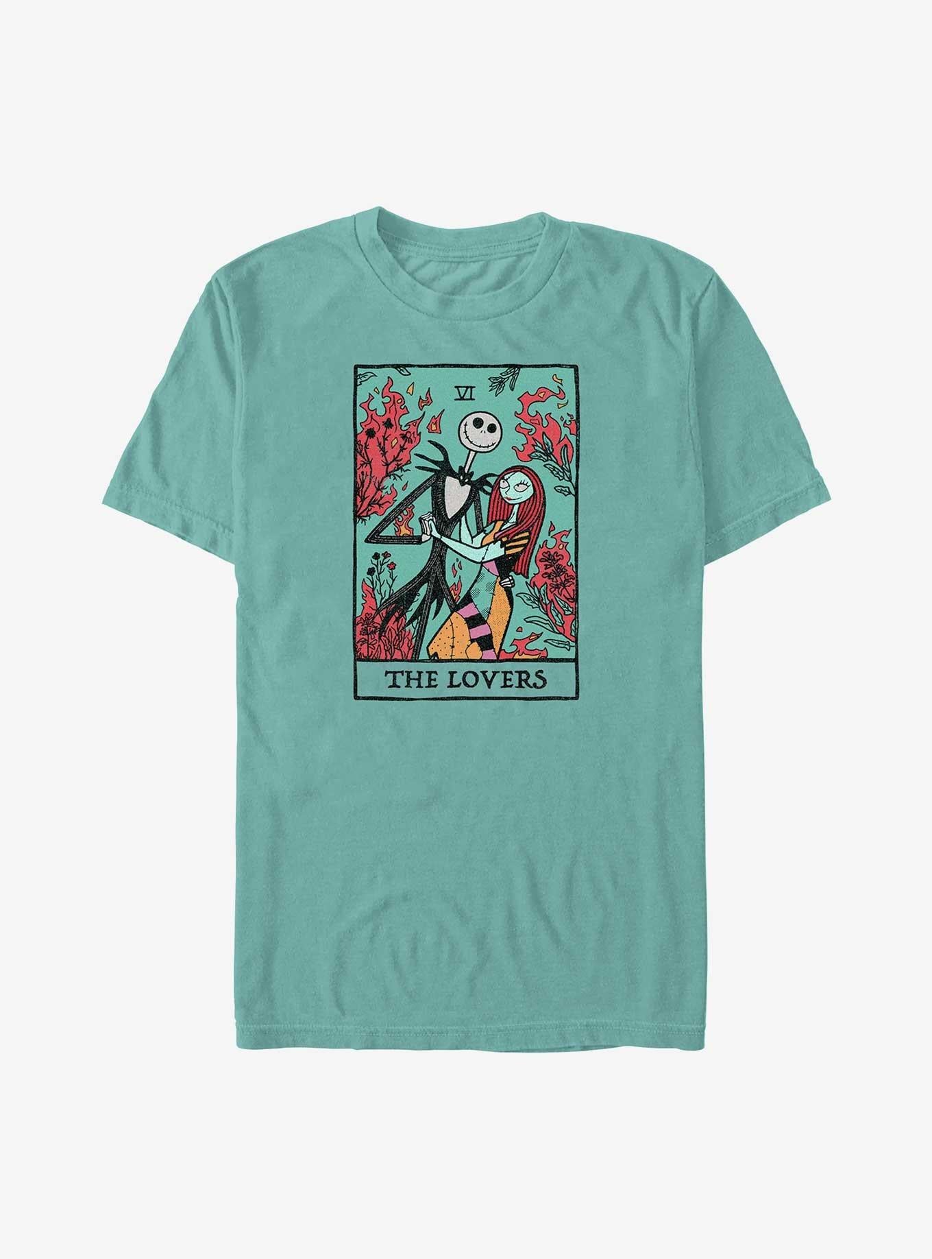 The Nightmare Before Christmas Jack & Sally The Lovers Tarot Card Garment Dye T-Shirt