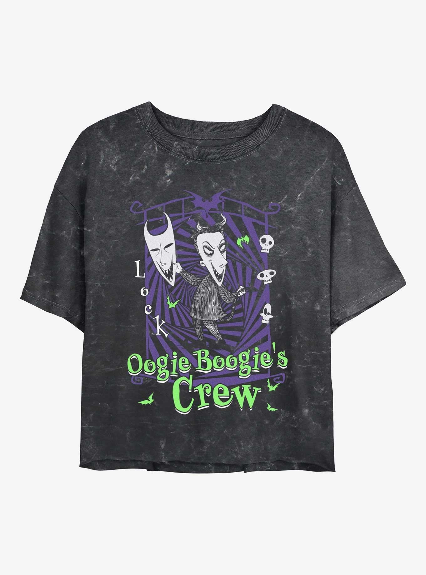 The Nightmare Before Christmas Boogie's Crew Lock Girls Mineral Wash Crop T-Shirt T-Shirt | High-Quality Print | Trending Now