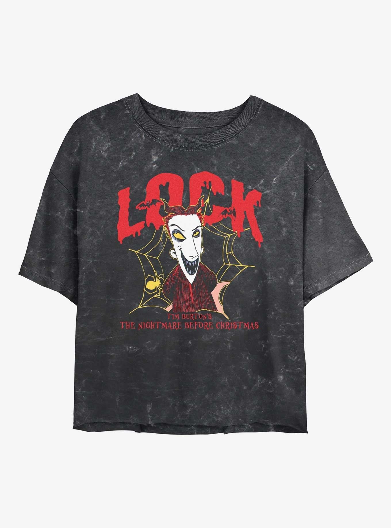 The Nightmare Before Christmas Collegiate Lock Girls Mineral Wash Crop T-Shirt T-Shirt | Best-Selling Artwork | Perfect For Daily Wear