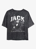 The Nightmare Before Christmas Collegiate Jack Girls Mineral Wash Crop T-Shirt T-Shirt | Aesthetic Graphic | Great Gift Idea