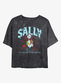 The Nightmare Before Christmas Collegiate Sally Girls Mineral Wash Crop T-shirt | Trendy Graphic Tee | Casual Unisex T-shirt