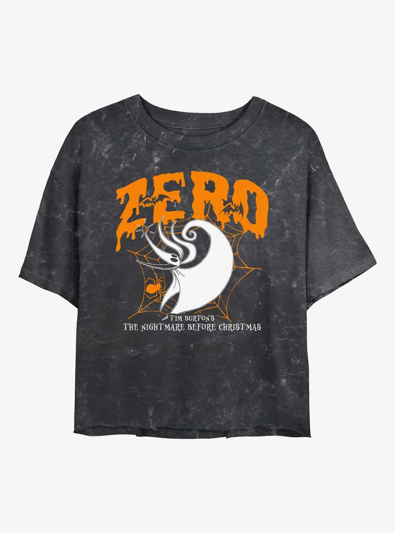 The Nightmare Before Christmas Collegiate Zero Girls Mineral Wash Crop T-Shirt T-Shirt | Viral Style | Great Gift Idea