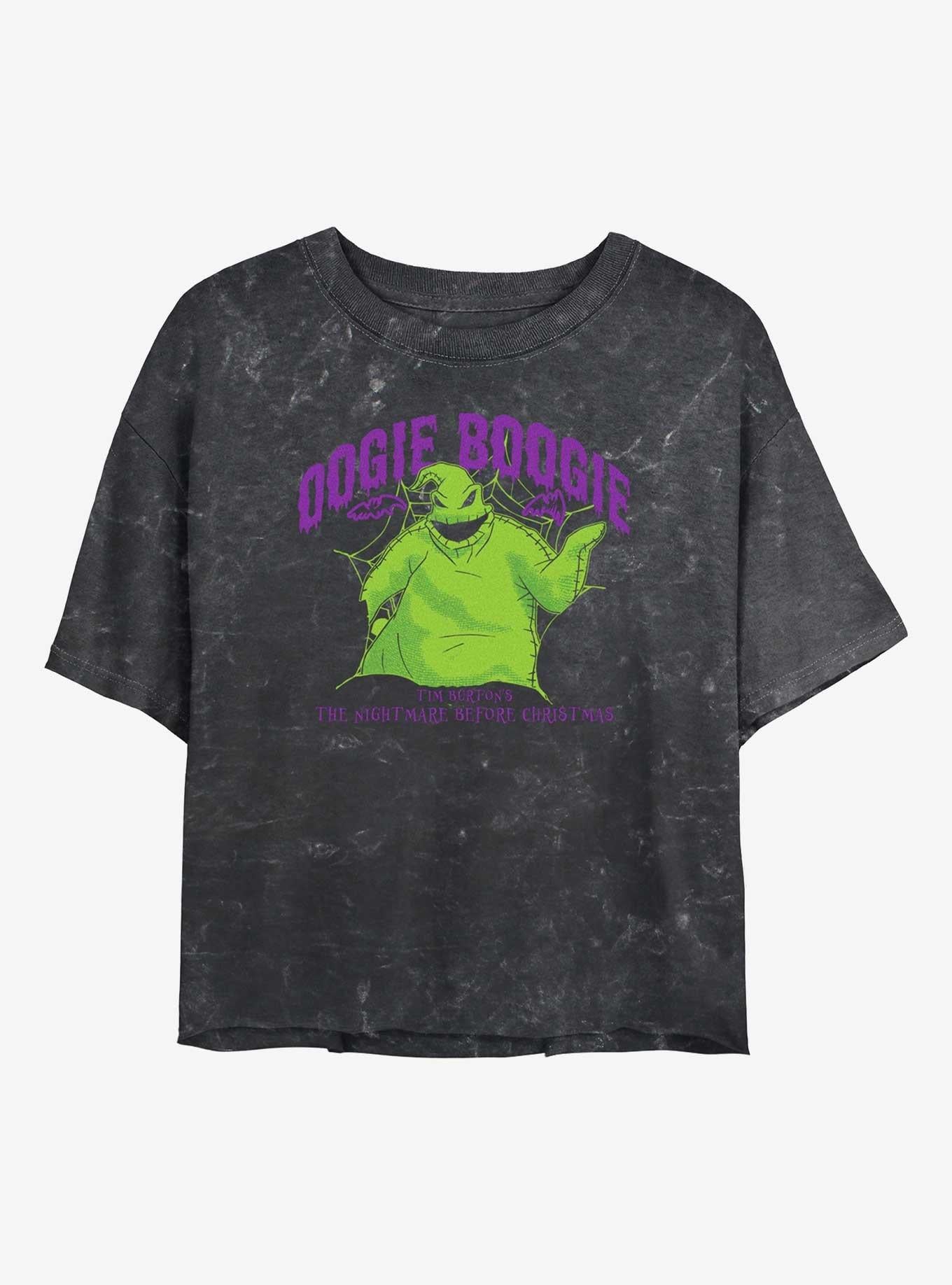 The Nightmare Before Christmas Collegiate Oogie Girls Mineral Wash Crop T-Shirt T-Shirt | Exclusive Edition | Top Pick For Fans