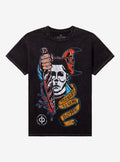 Halloween Michael Meyers Tattoo Mineral Wash TShirt Graphic Tee | Graphic Tee | Unisex Shirt | Premium Quality Apparel