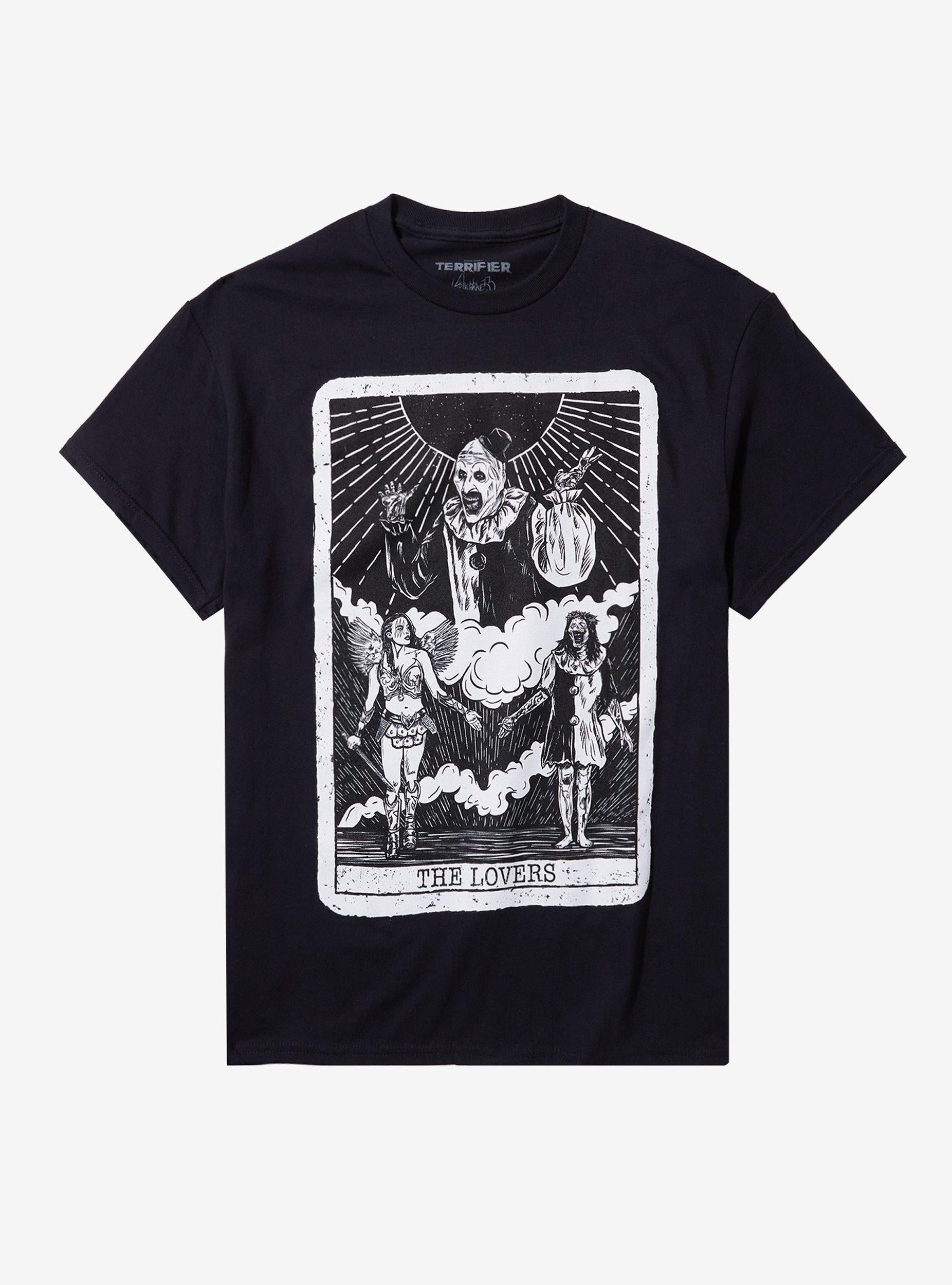 Terrifier Art The Clown Tarot Card T-Shirt By Vertebrae33 | Premium Unisex T-Shirt, Trending Graphic Tee