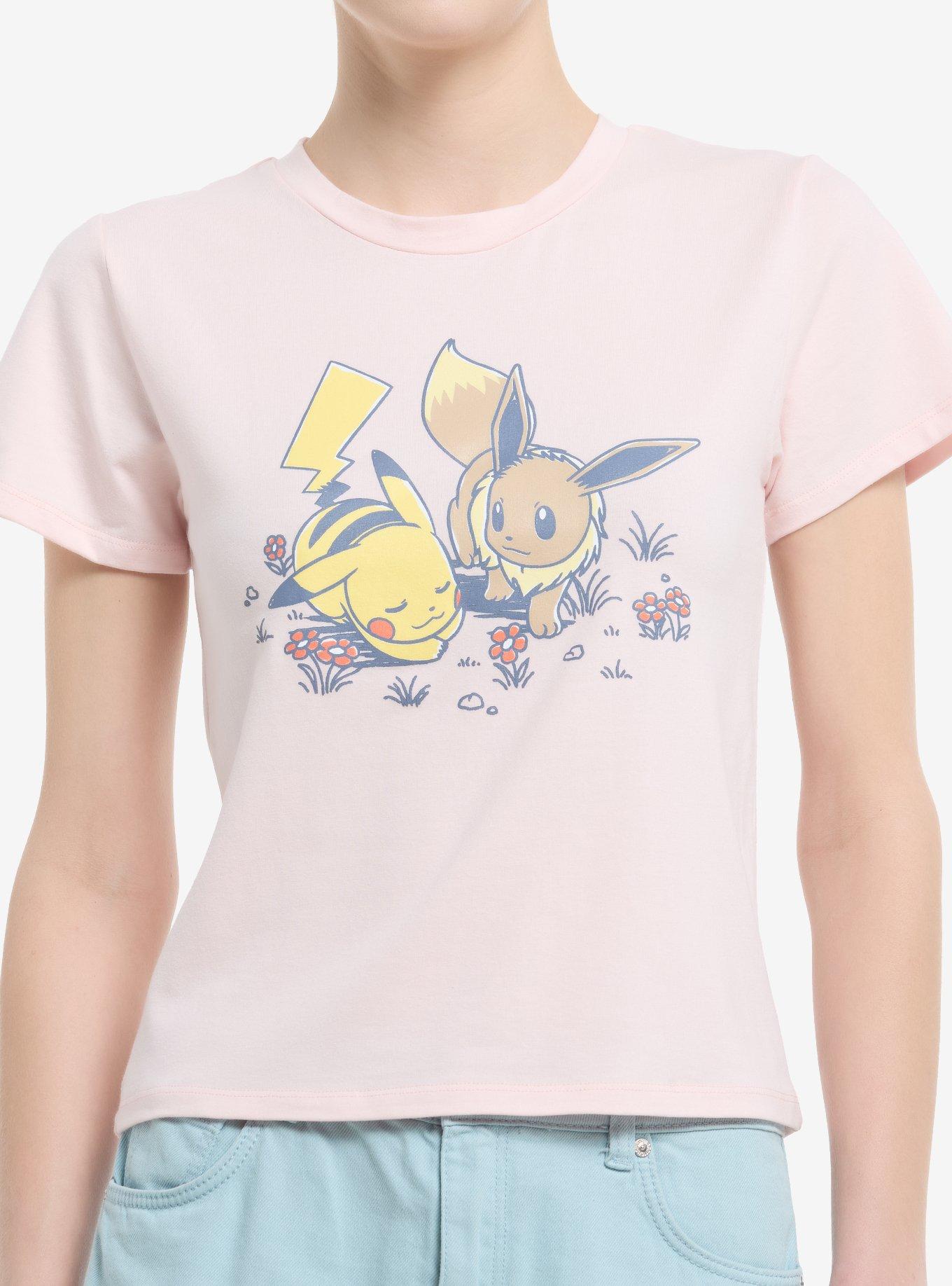 Pokemon Pikachu Eevee Flowers Skimmer Girls TShirt Graphic Tee | Graphic Tee | Unisex Shirt | Top Trending Fashion