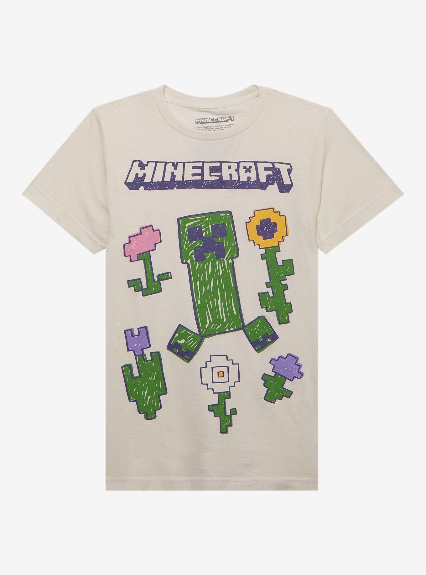 Minecraft Creeper Flower Girls T Shirt