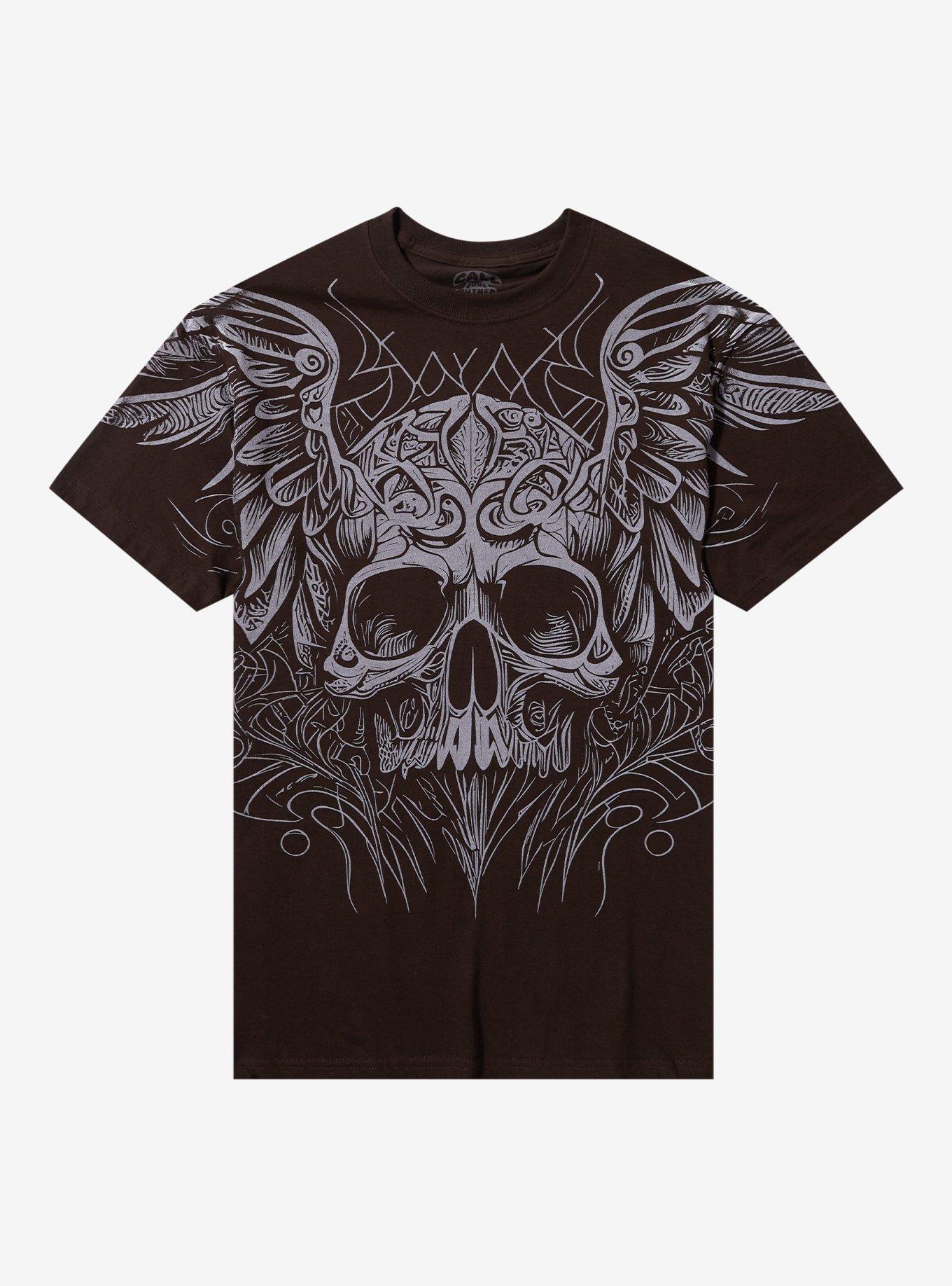 Winged Carved Skull T-Shirt By Call Your Mother T-Shirt | Premium Graphic | Great Gift Idea
