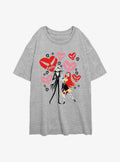 The Nightmare Before Christmas Jack Sally Creepy Hearts Girls Oversized T-Shirt T-Shirt | High-Quality Print | Trending Now