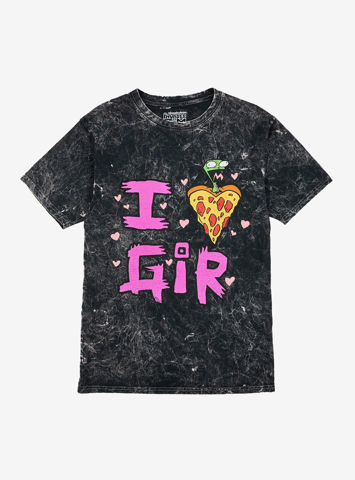 Invader Zim I Heart GIR Mineral Wash Girls TShirt Graphic Tee | Graphic Tee | Unisex Shirt | Best-Selling Design