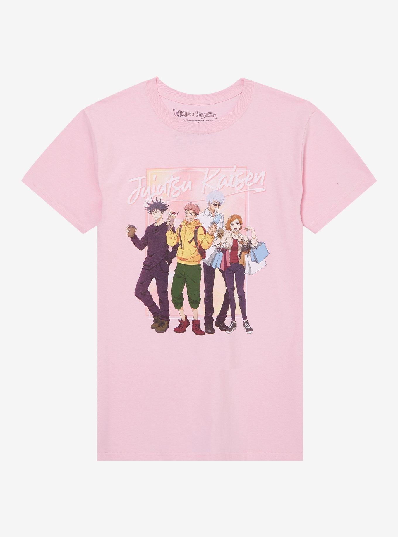 Jujutsu Kaisen Group Shopping Pink Girls T-Shirt