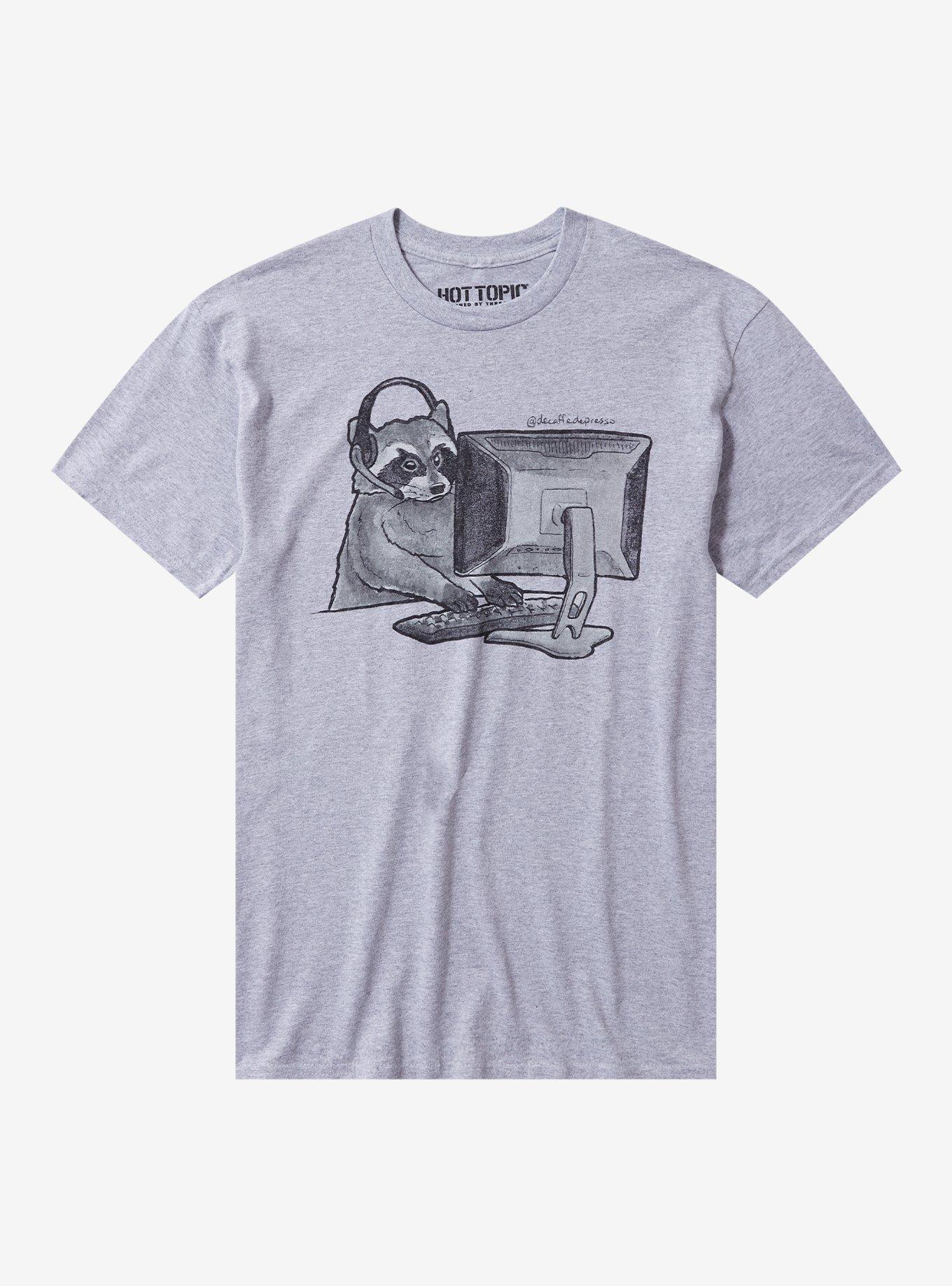 Raccoon Gaming T-Shirt By Decaffedepresso T-Shirt | Top Trending Artwork | Great Gift Idea