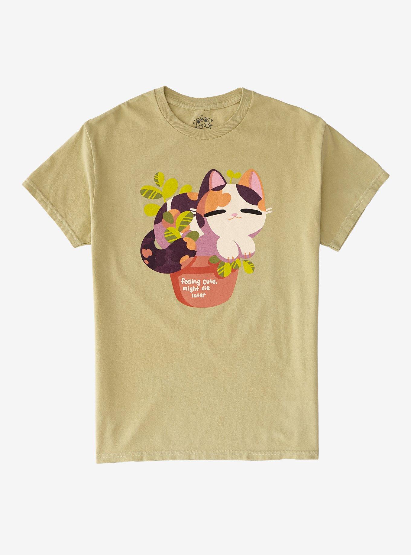 Feeling Cute Cat T-Shirt By Hollyddraws T-Shirt | Top Trending Artwork | Top Pick For Fans