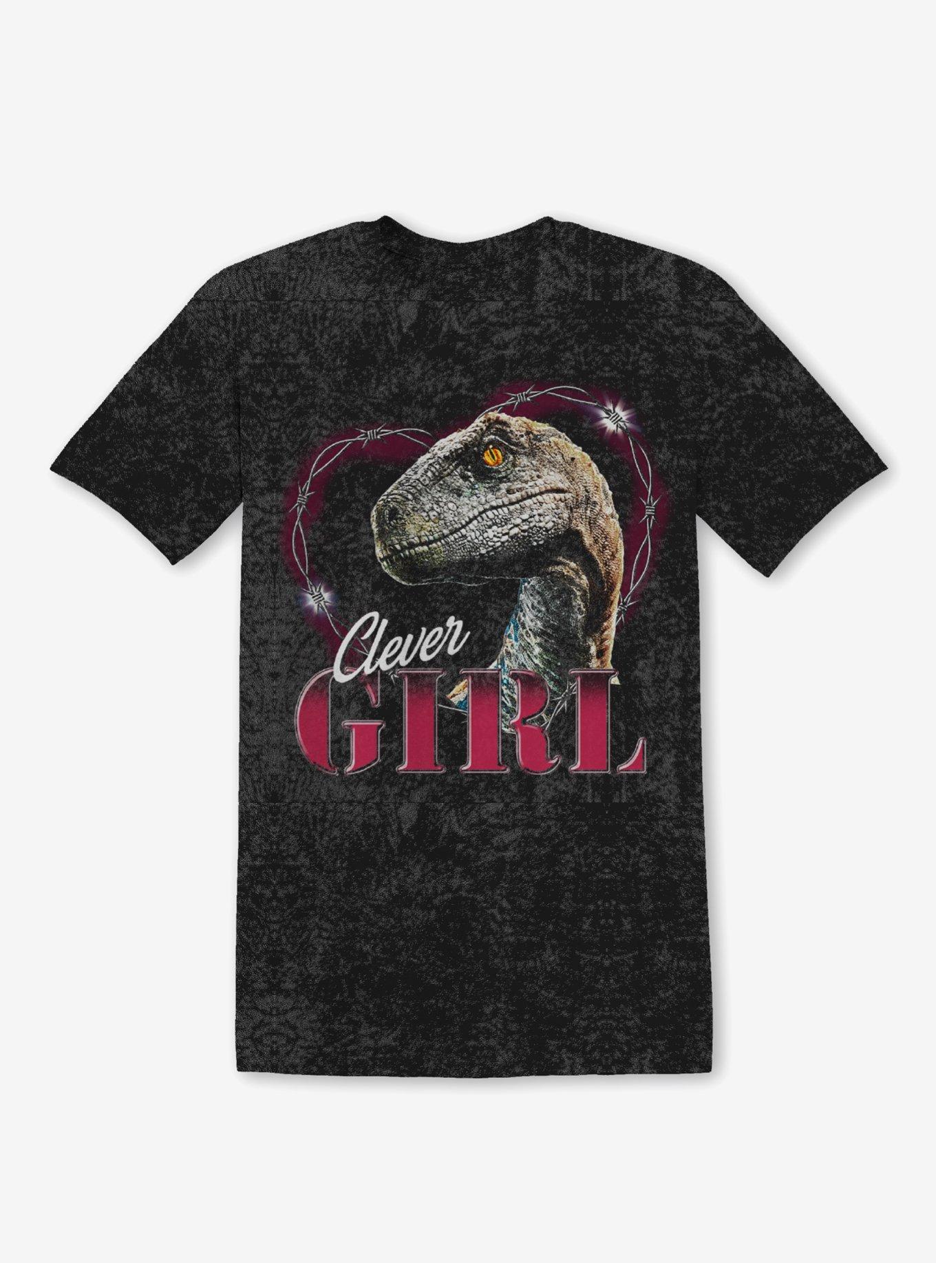Jurassic Park Clever Girl Velociraptor Mineral Wash Girls TShirt Graphic Tee | Graphic Tee | Unisex Shirt | Best-Selling Design