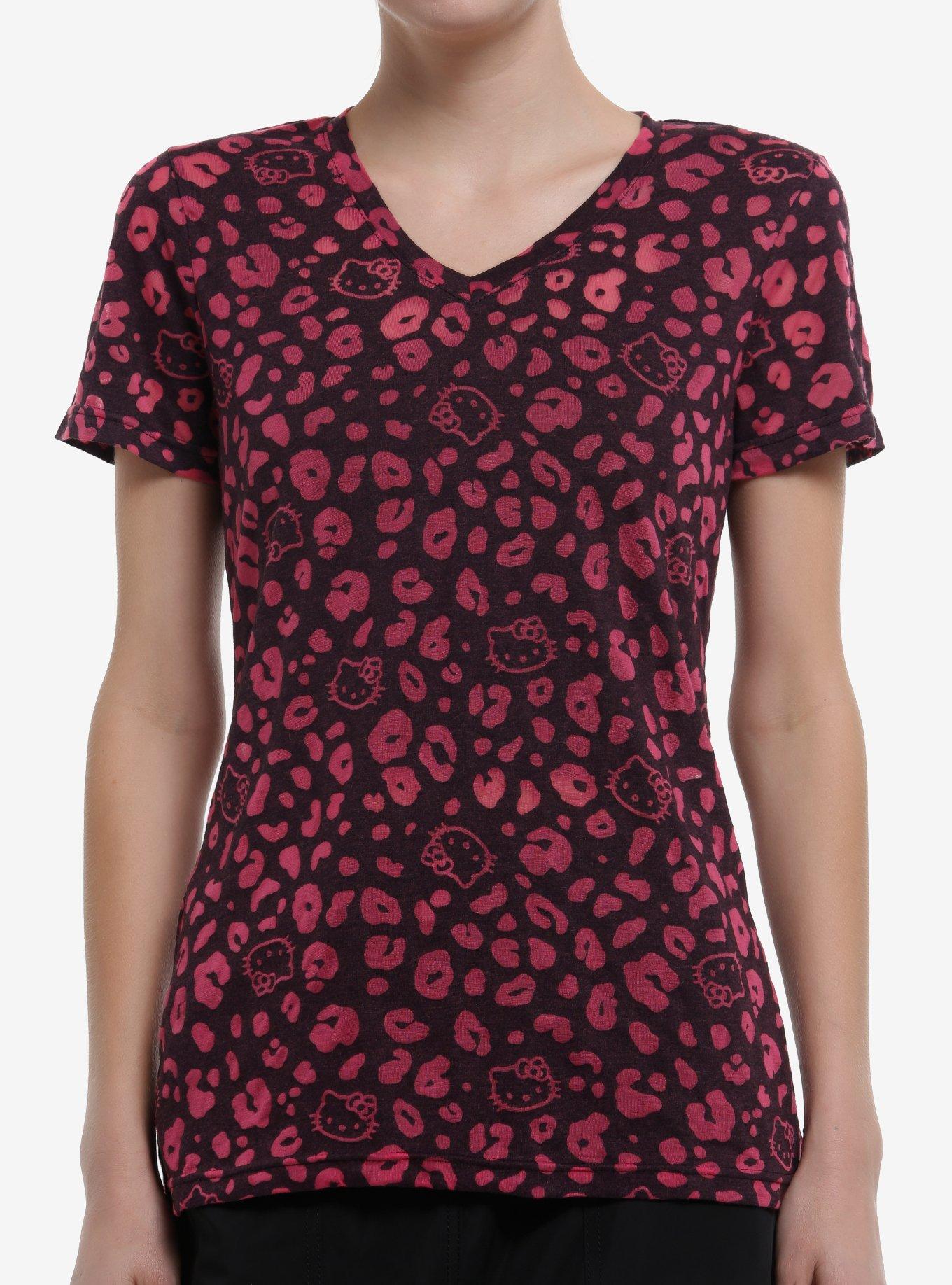 Hello Kitty Pink Leopard Sheer Girls TShirt Graphic Tee | Graphic Tee | Unisex Shirt | Best-Selling Design