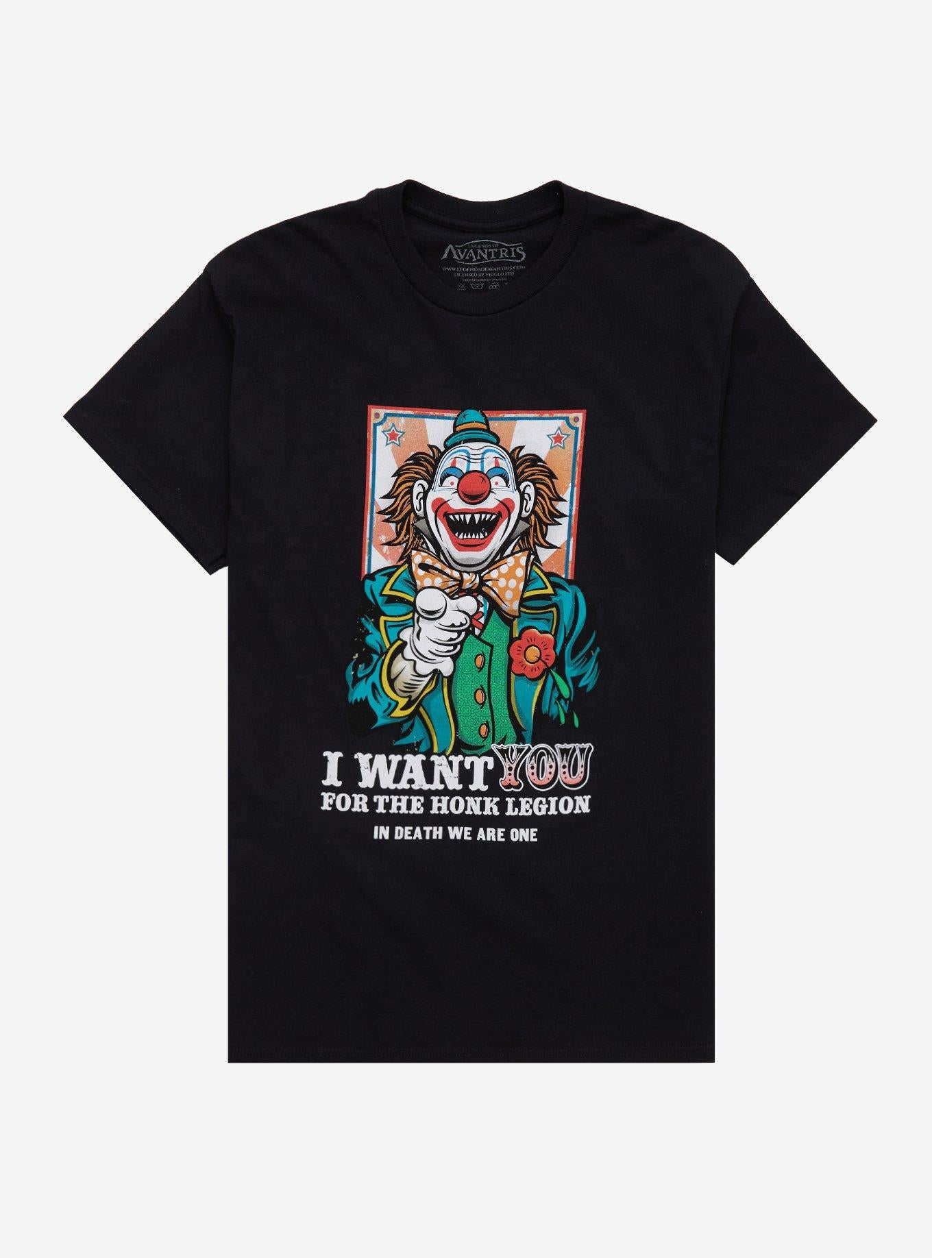 Legends Of Avantris Honk Legion Clown TShirt Graphic Tee | Graphic Tee | Unisex Shirt | High-Quality Print