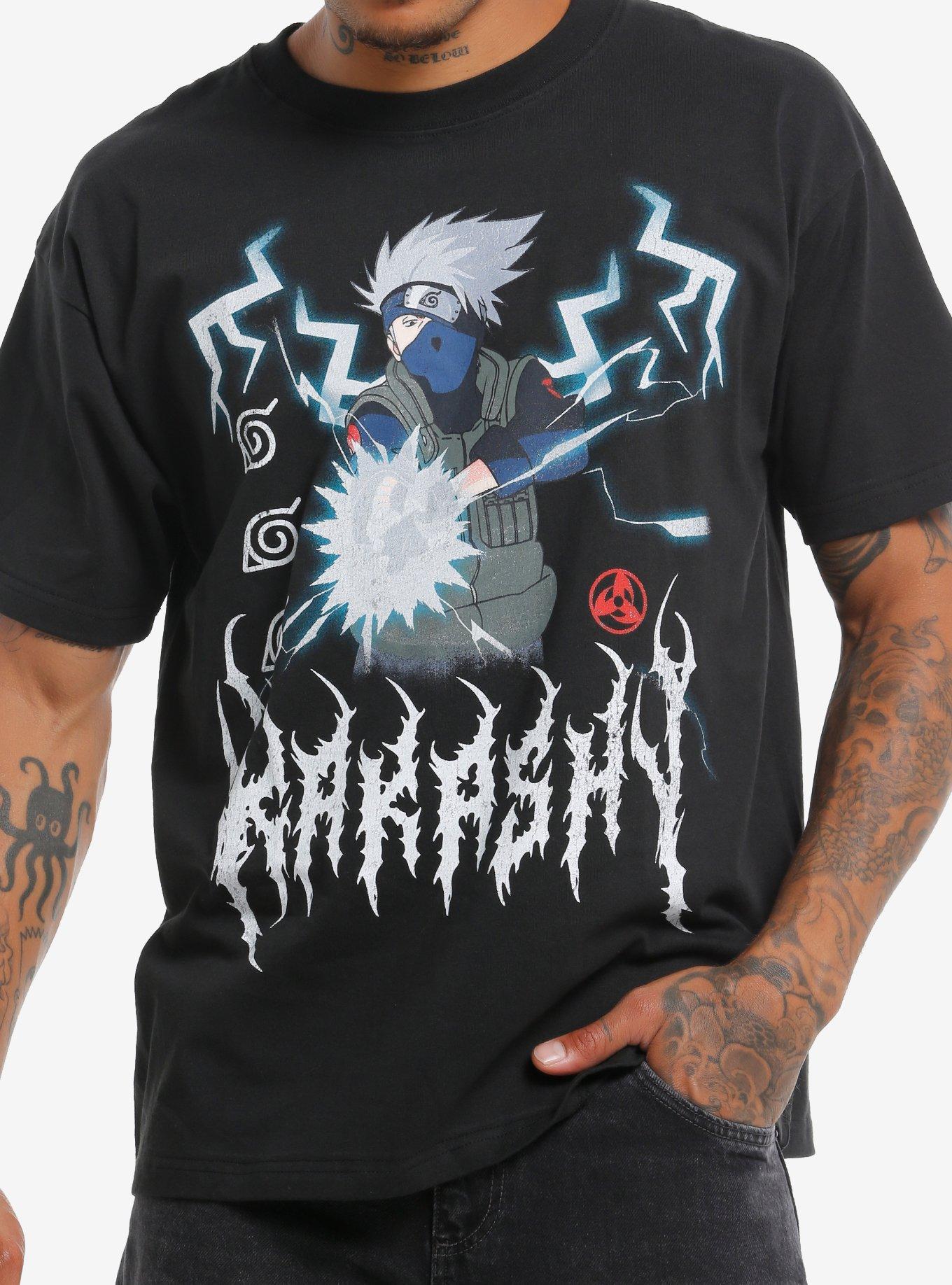 Naruto Shippuden Kakashi Lightning Boxy TShirt Graphic Tee | Graphic Tee | Unisex Shirt | High-Quality Print