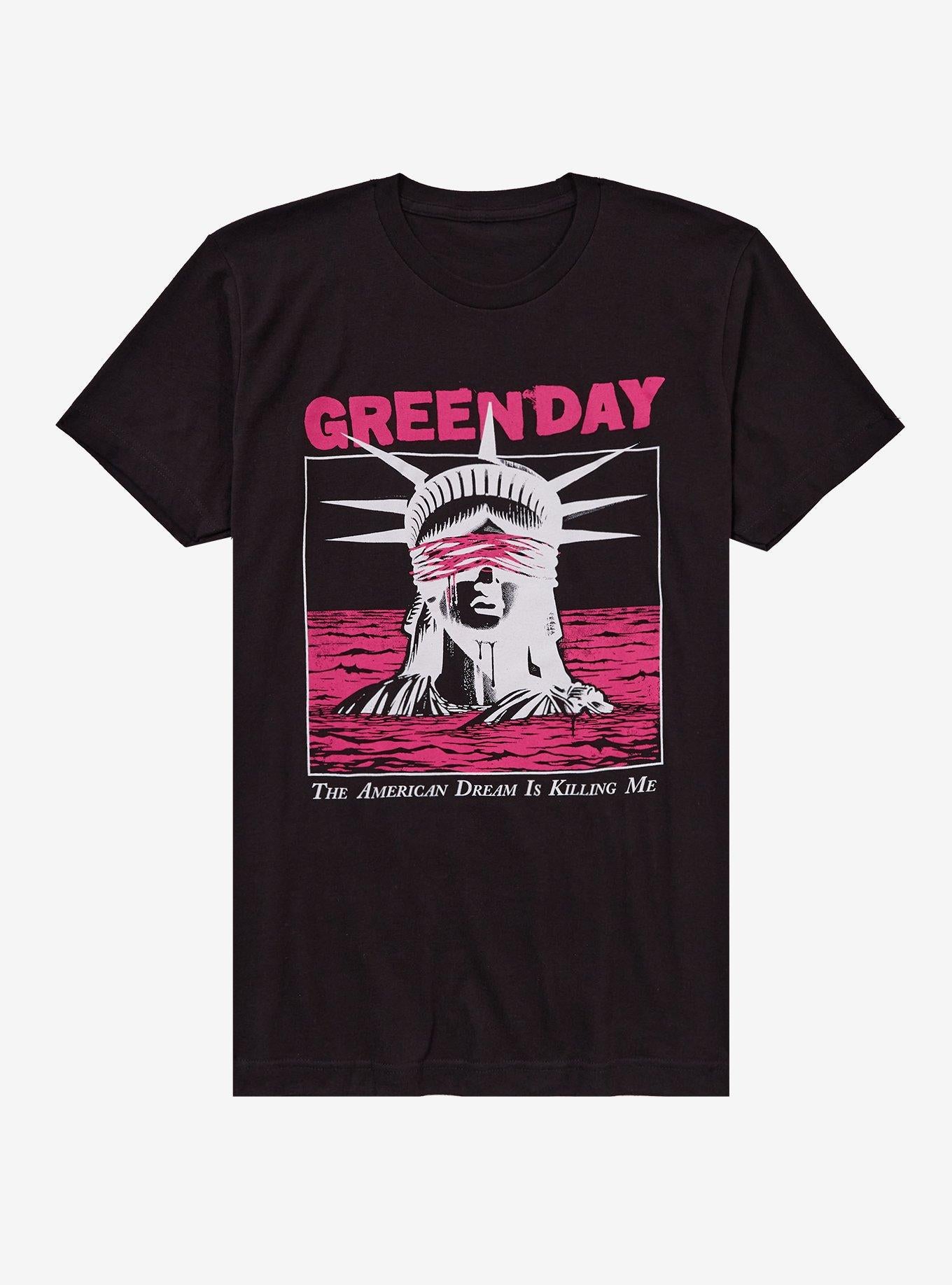 Green Day Blindfolded Lady Liberty T Shirt
