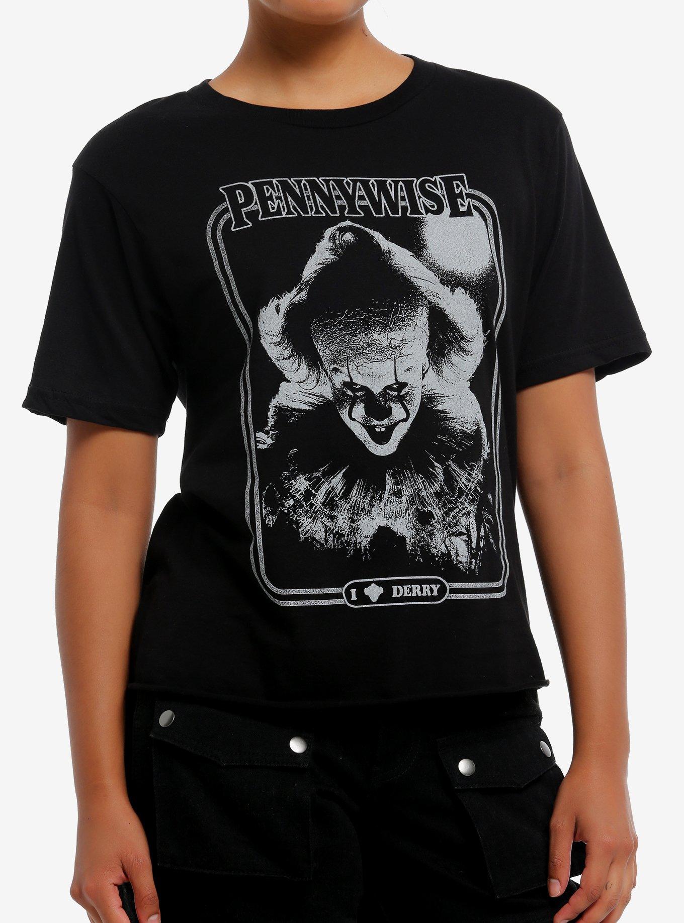 IT: Welcome To Derry Pennywise Portrait Crop Girls T-Shirt