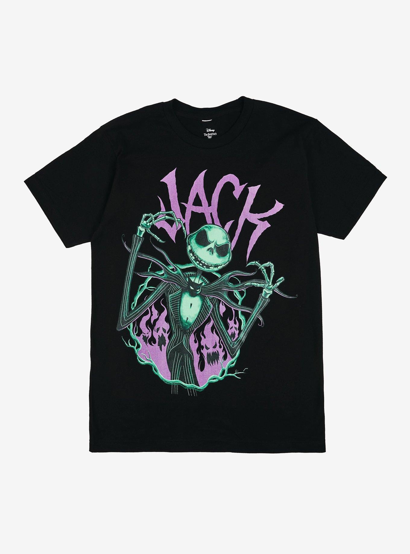 The Nightmare Before Christmas Jack Skellington Flames Girls T-shirt | Trendy Graphic Tee | Casual Unisex T-shirt