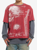 Red & Grey Skeleton Twofer Long-Sleeve T-Shirt