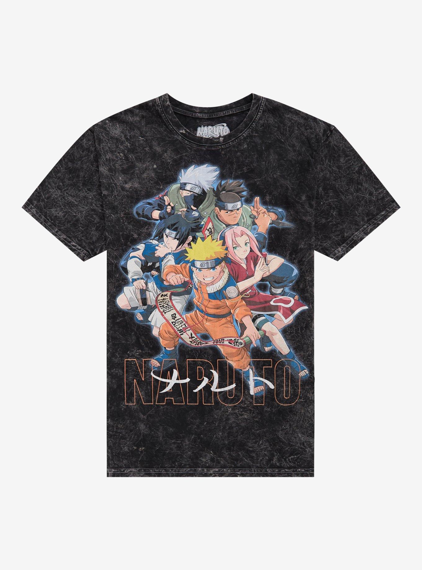Naruto Group Dark Wash T Shirt