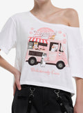 Mofusand Sweets Truck Girls Off-The-Shoulder T-Shirt T-Shirt | Bold Graphic Edition | Must-Have Style