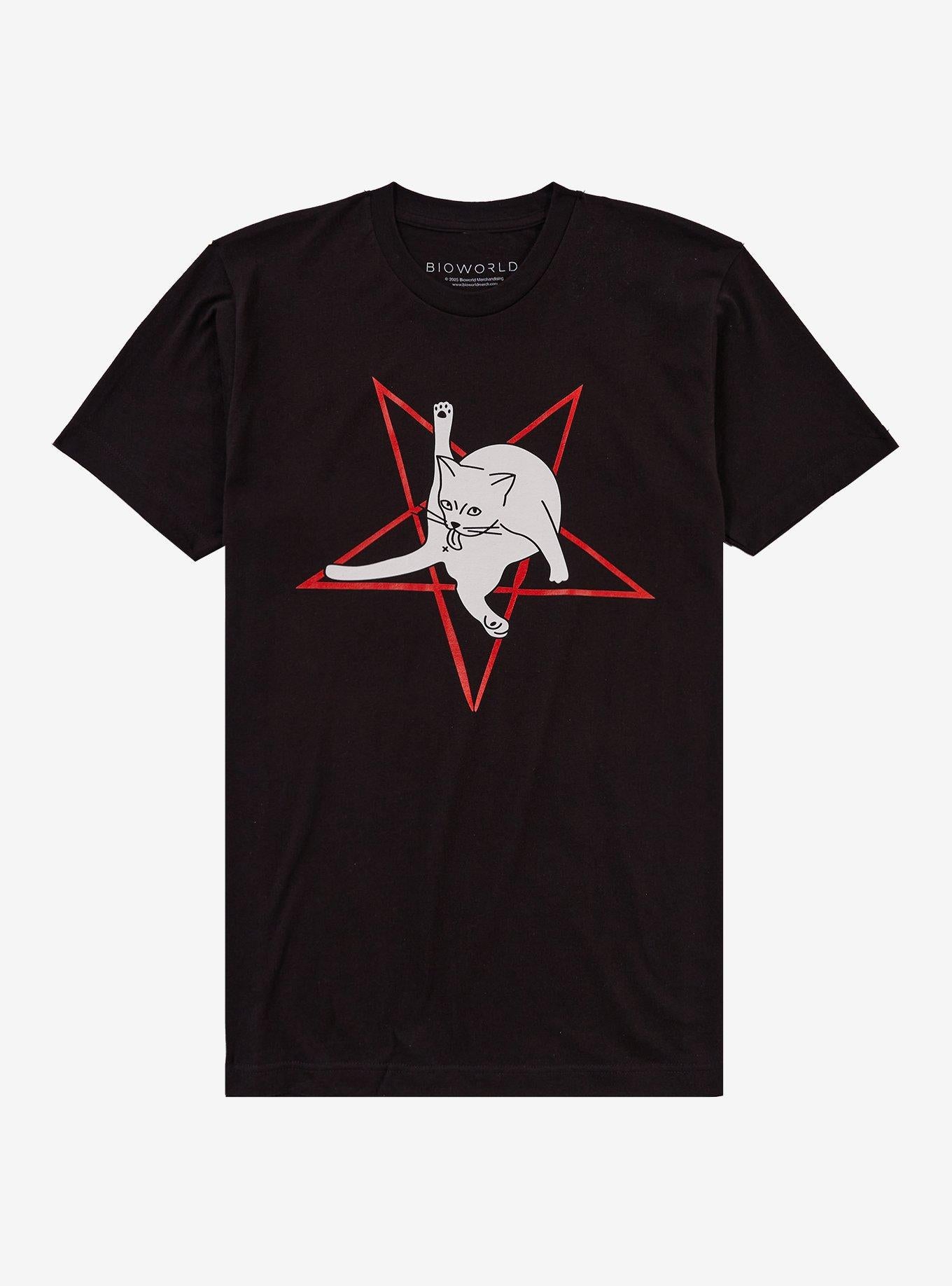 Pentagram Cat Cleaning T-Shirt T-Shirt | Top Trending Artwork | Top Pick For Fans