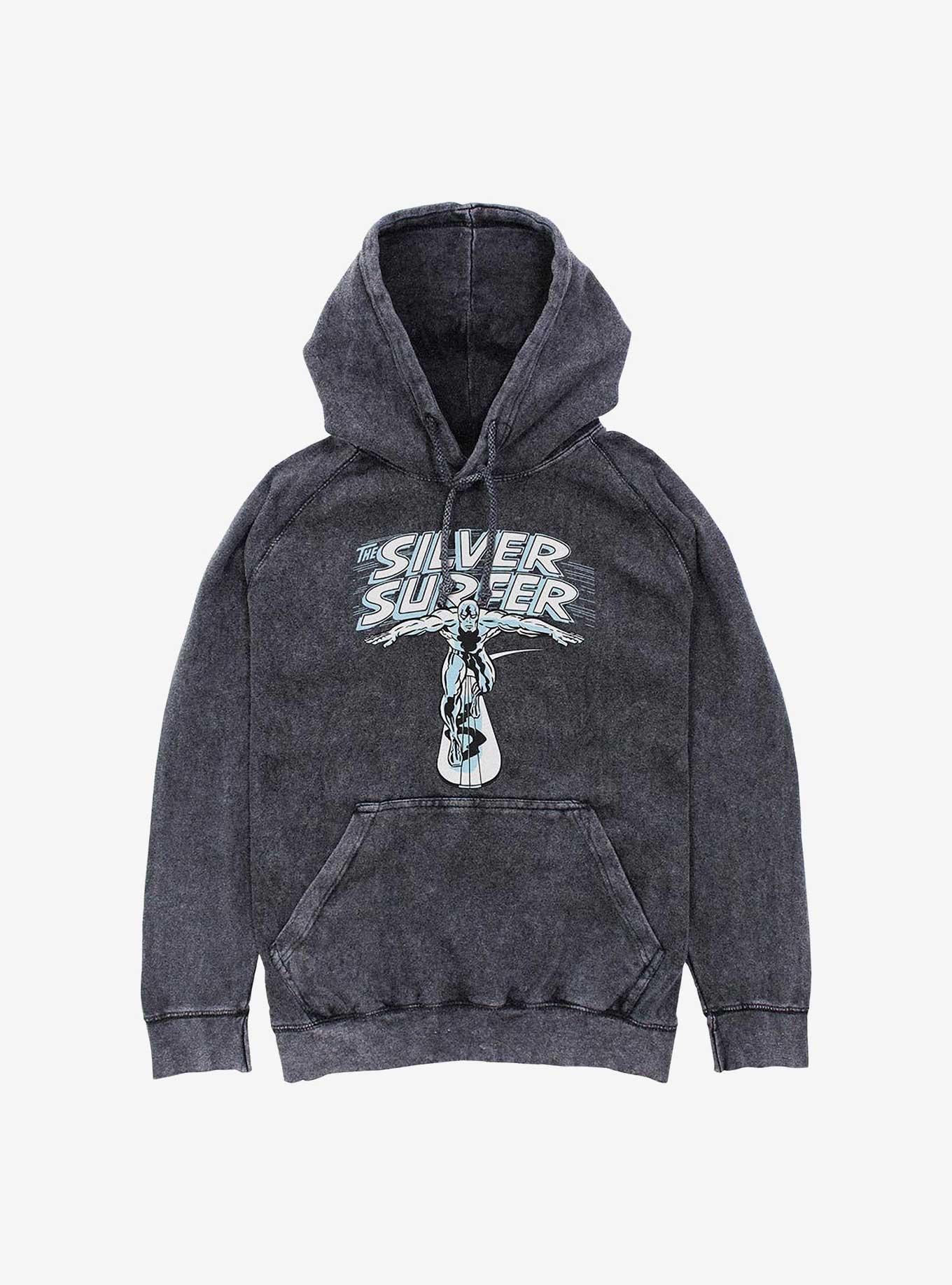 Marvel Fantastic Four Silver Surfer Wordmark Mineral Wash Hoodie