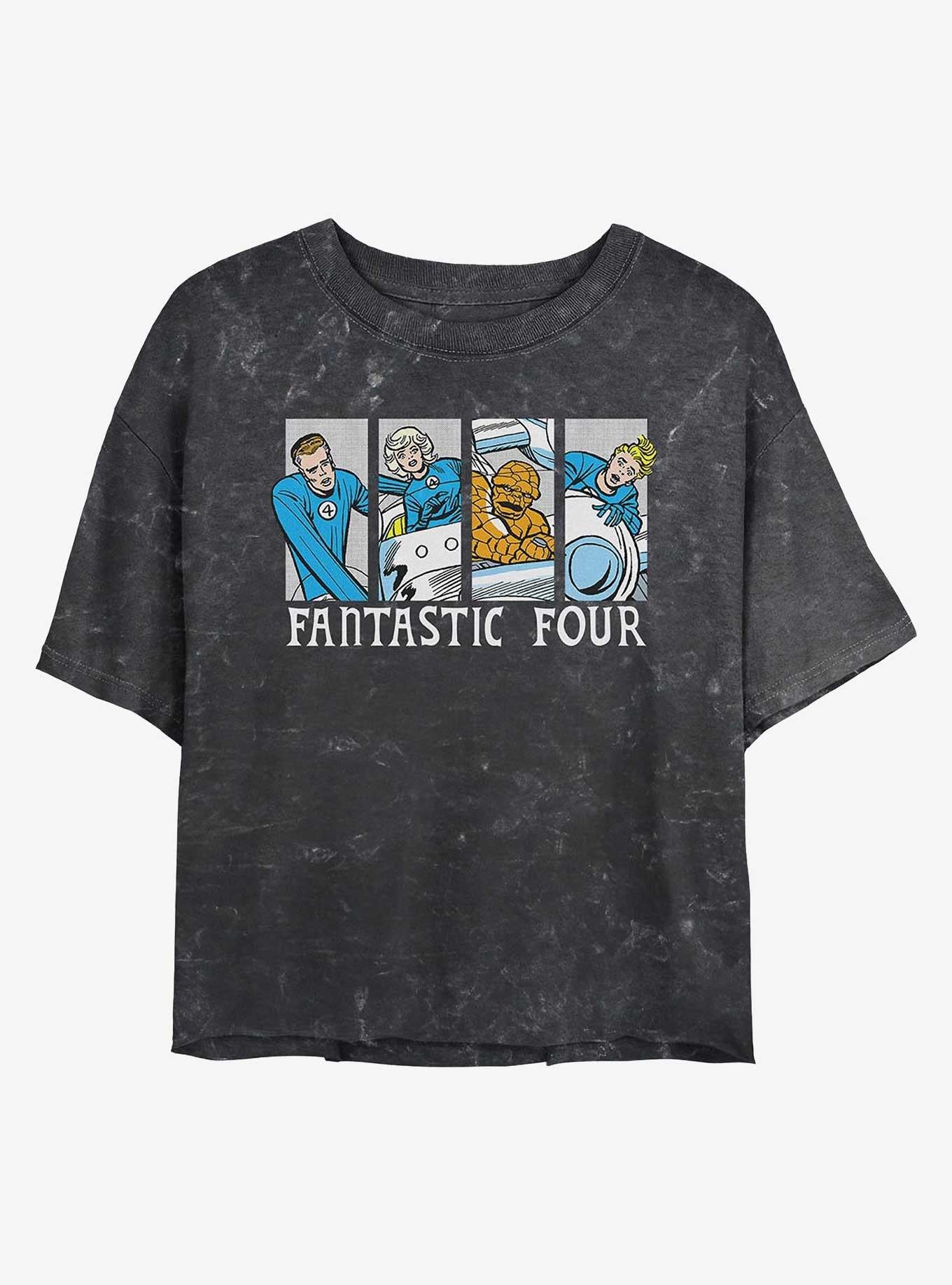 Marvel Fantastic Four Fantastic Comic Girls Mineral Wash Crop T-Shirt T-Shirt | Aesthetic Graphic | Trending Now