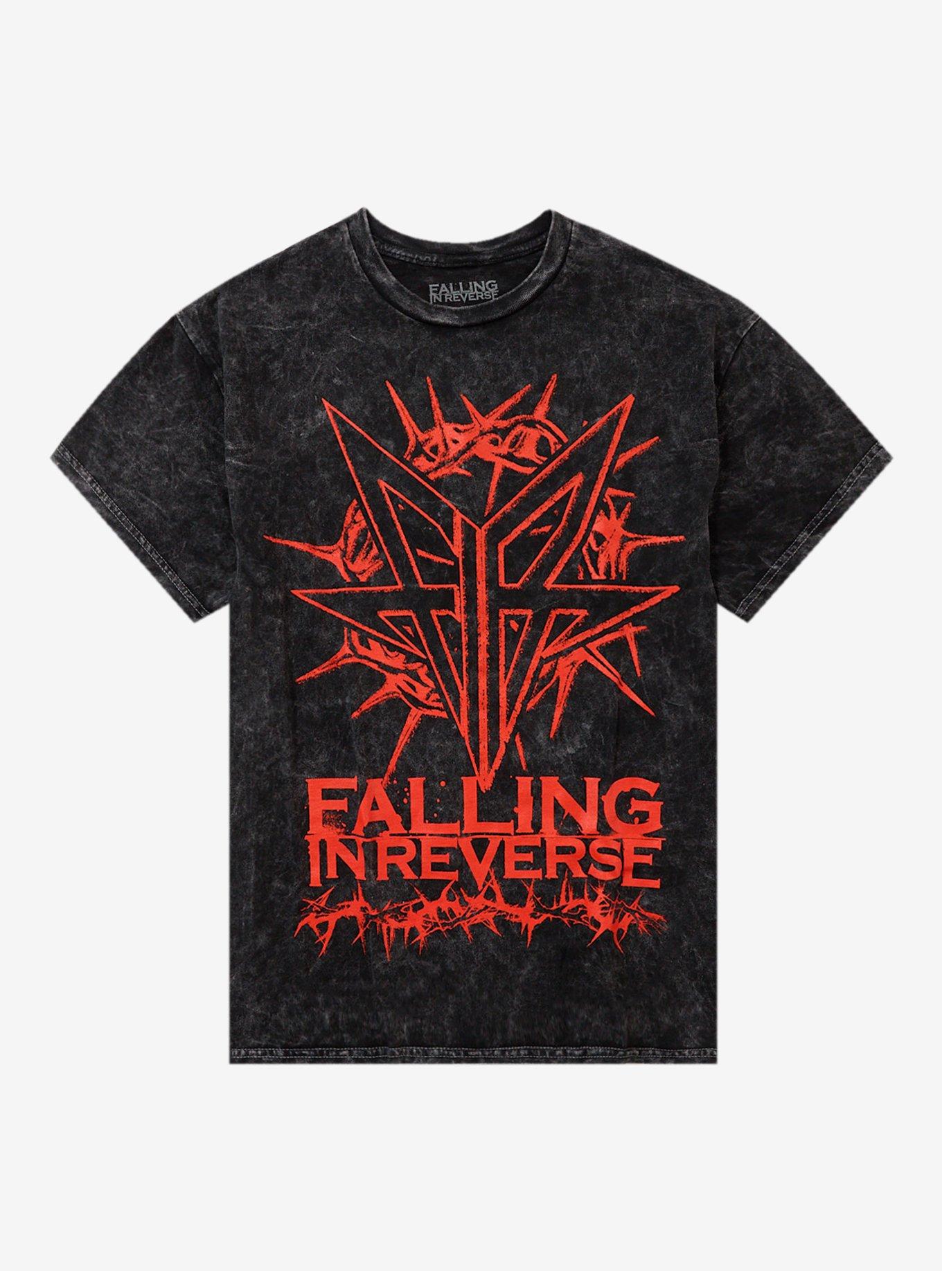 Falling In Reverse Logo Mineral Wash T Shirt