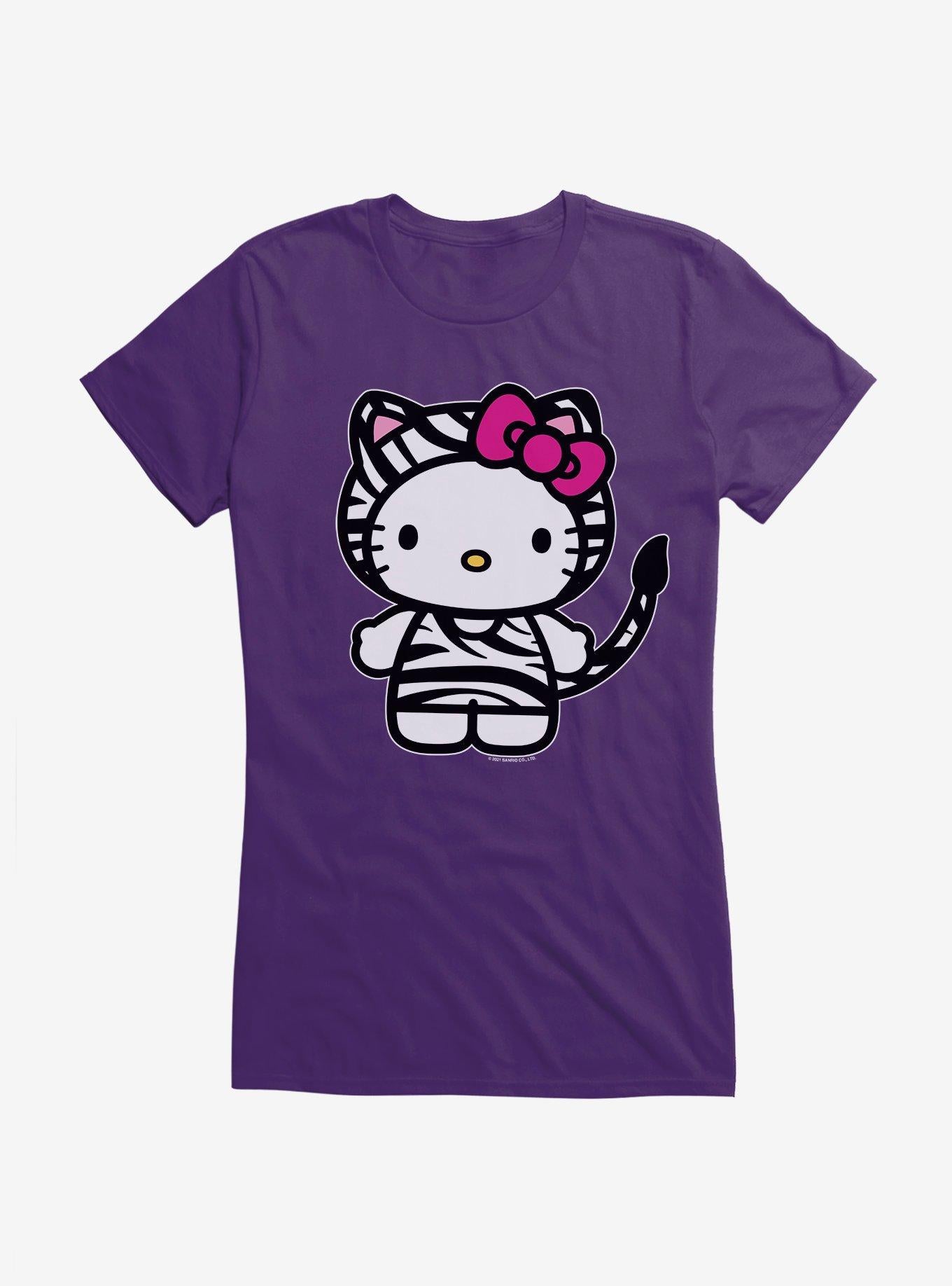 Hello Kitty Jungle Paradise Zebra Print Girls T-Shirt