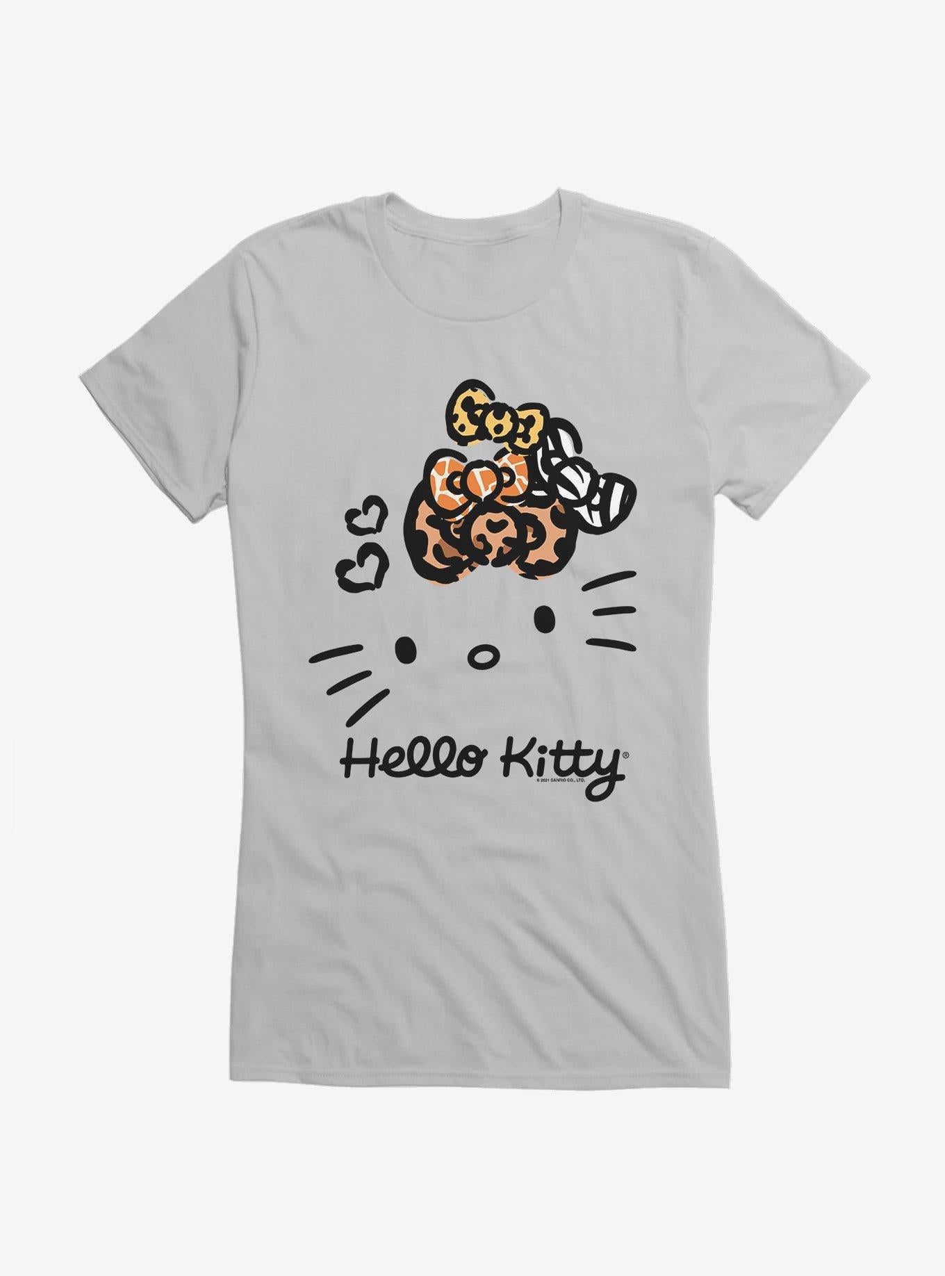 Hello Kitty Jungle Paradise Stencil Outline Girls T-Shirt