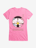 Hello Kitty Star Sign Gemini Stencil Girls T-Shirt