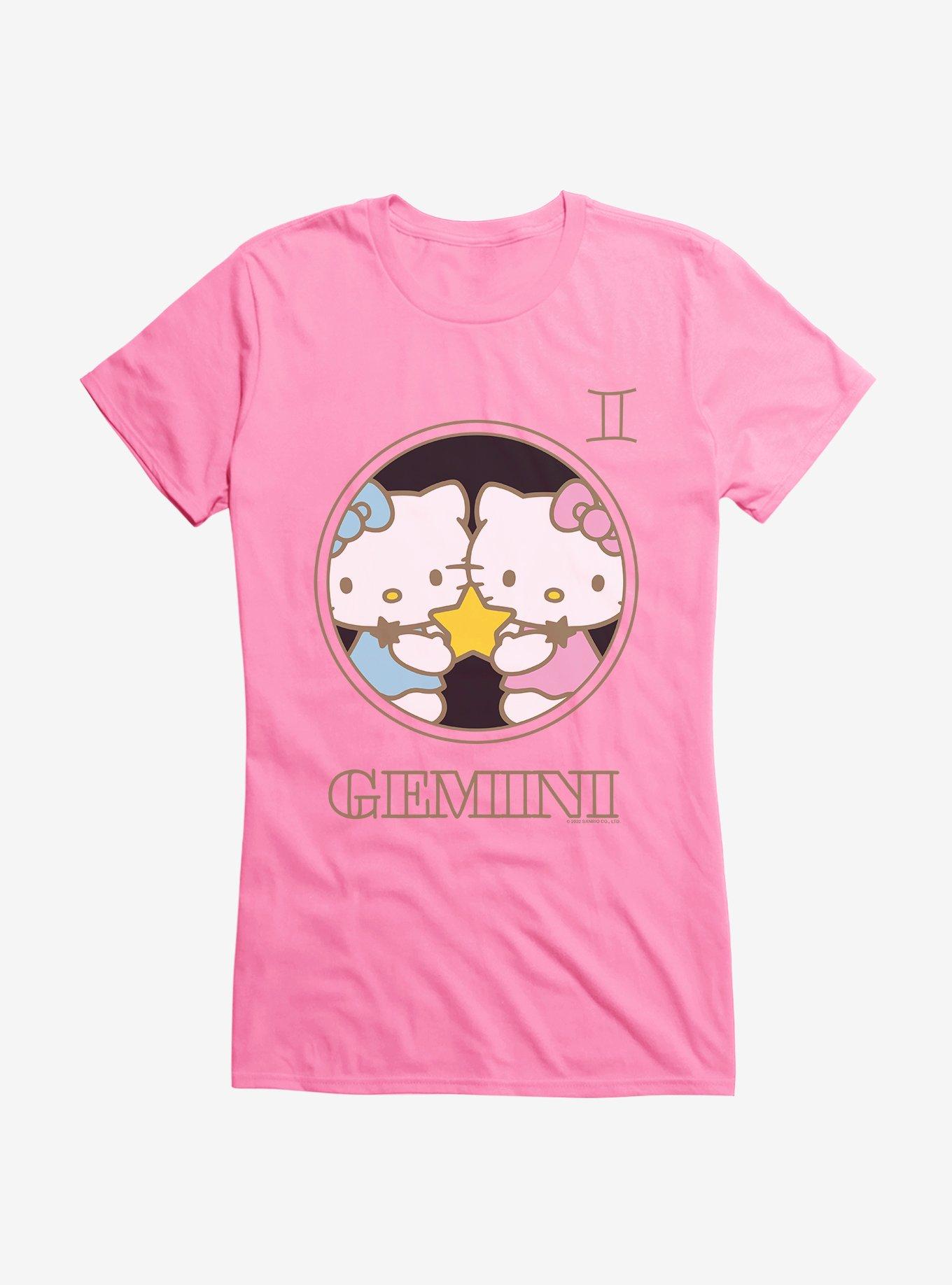 Hello Kitty Star Sign Gemini Stencil Girls T-Shirt
