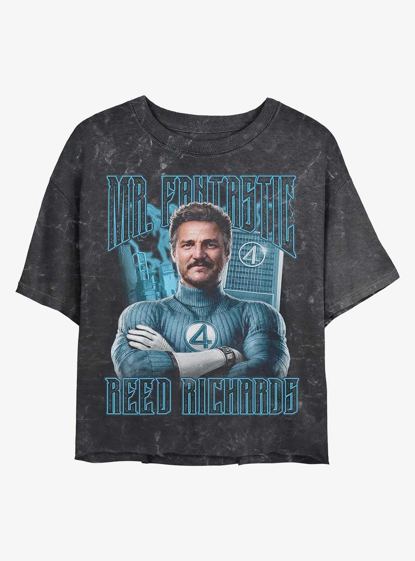 Marvel The Fantastic Four: First Steps Reed Fantastic Girls Mineral Wash Crop T-Shirt Hot Topic Exclusive