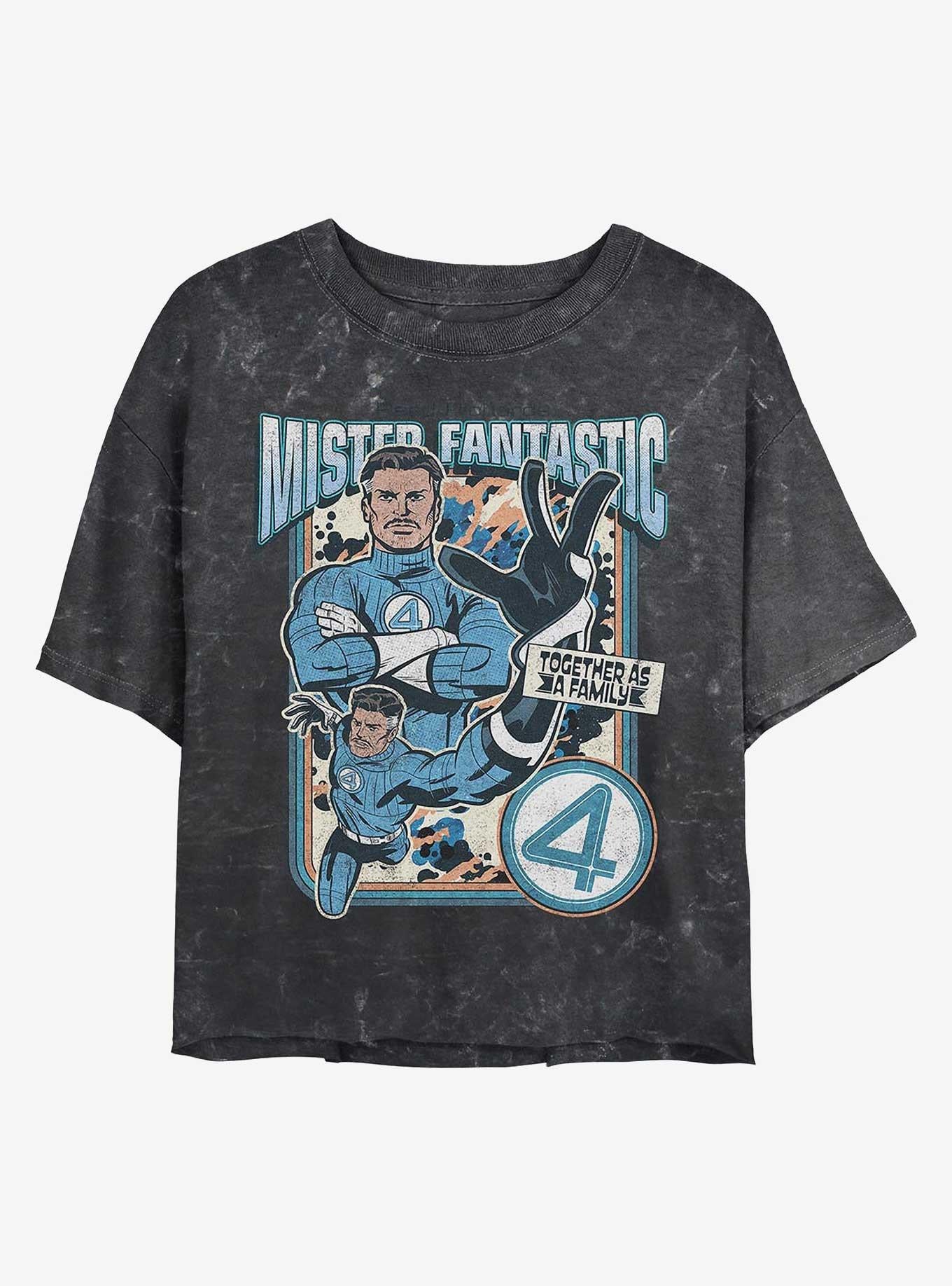 Marvel The Fantastic Four: First Steps Mister Fantastic Reed Girls Mineral Wash Crop T-Shirt Hot Topic Exclusive
