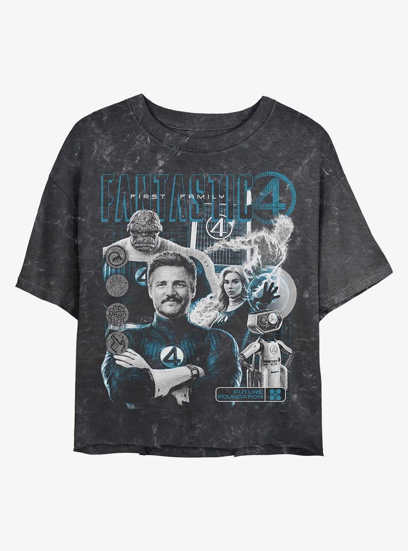 Marvel The Fantastic Four: First Steps Club Fantastic Girls Mineral Wash Crop T-Shirt Hot Topic Exclusive