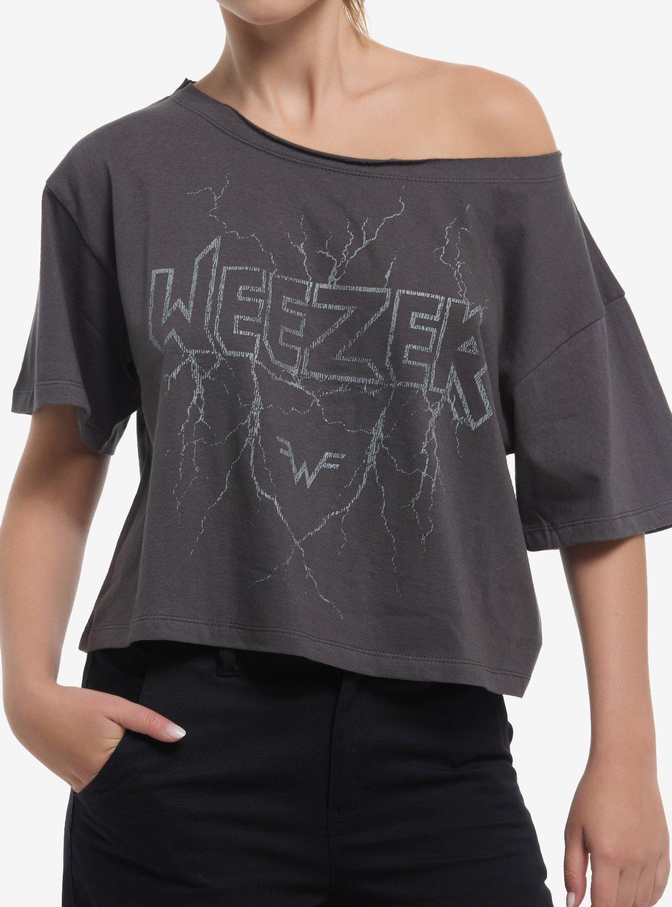 Weezer Lightning Off-Shoulder Girls T-Shirt T-Shirt | Trending Streetwear Style | Perfect For Daily Wear
