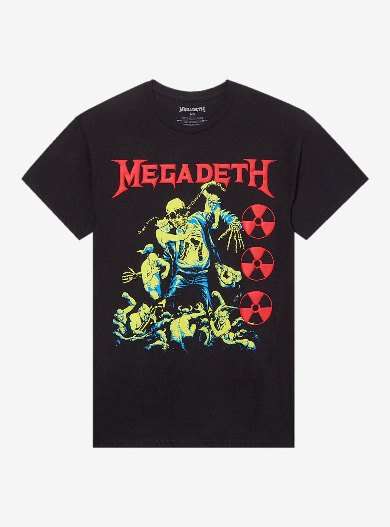 Megadeth Vic Rattlehead Vs Ghouls Puff Print T Shirt