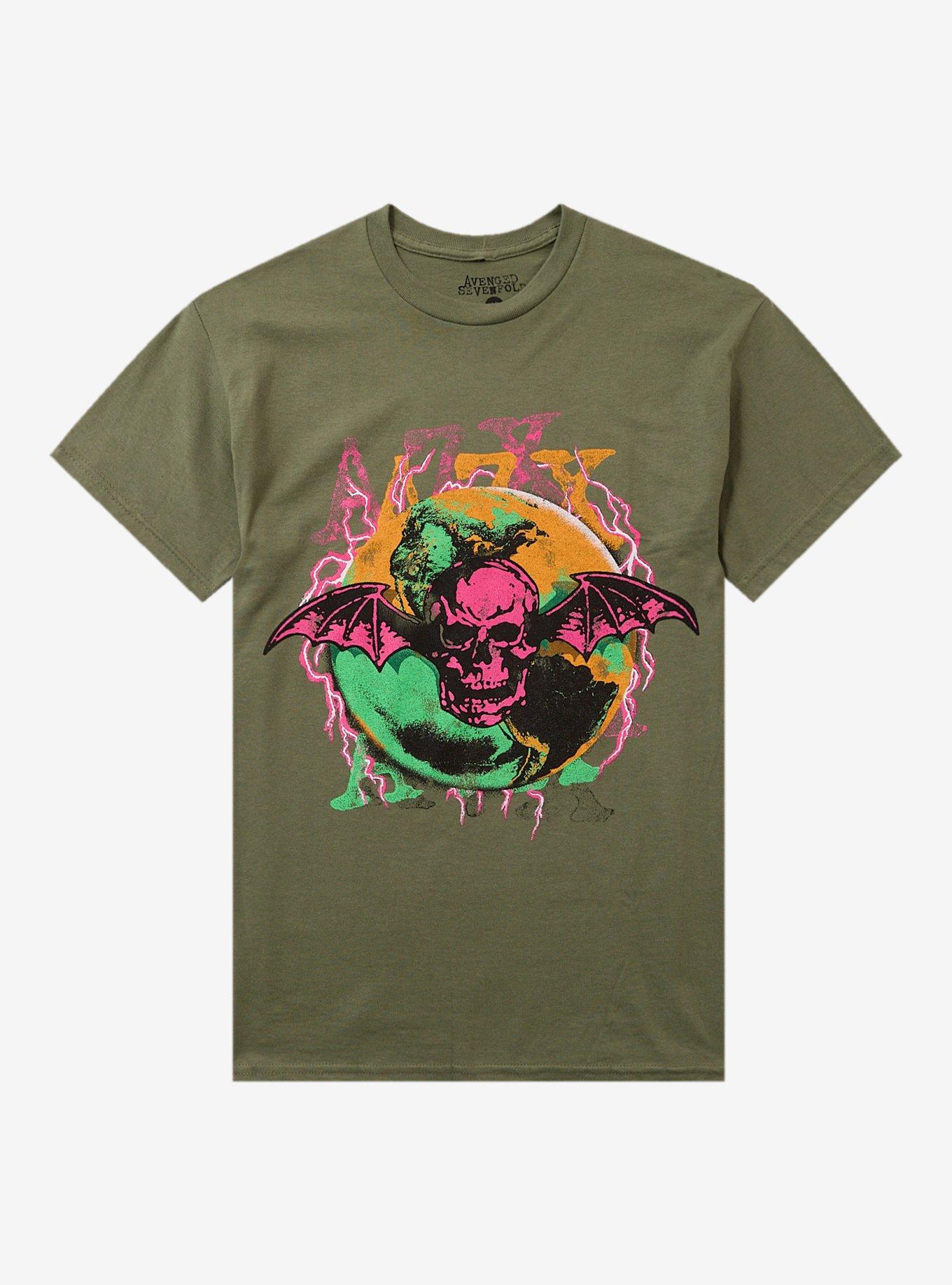 Avenged Sevenfold Deathbat Lightning Two-Sided T-Shirt T-Shirt | Premium Graphic | High Demand Item
