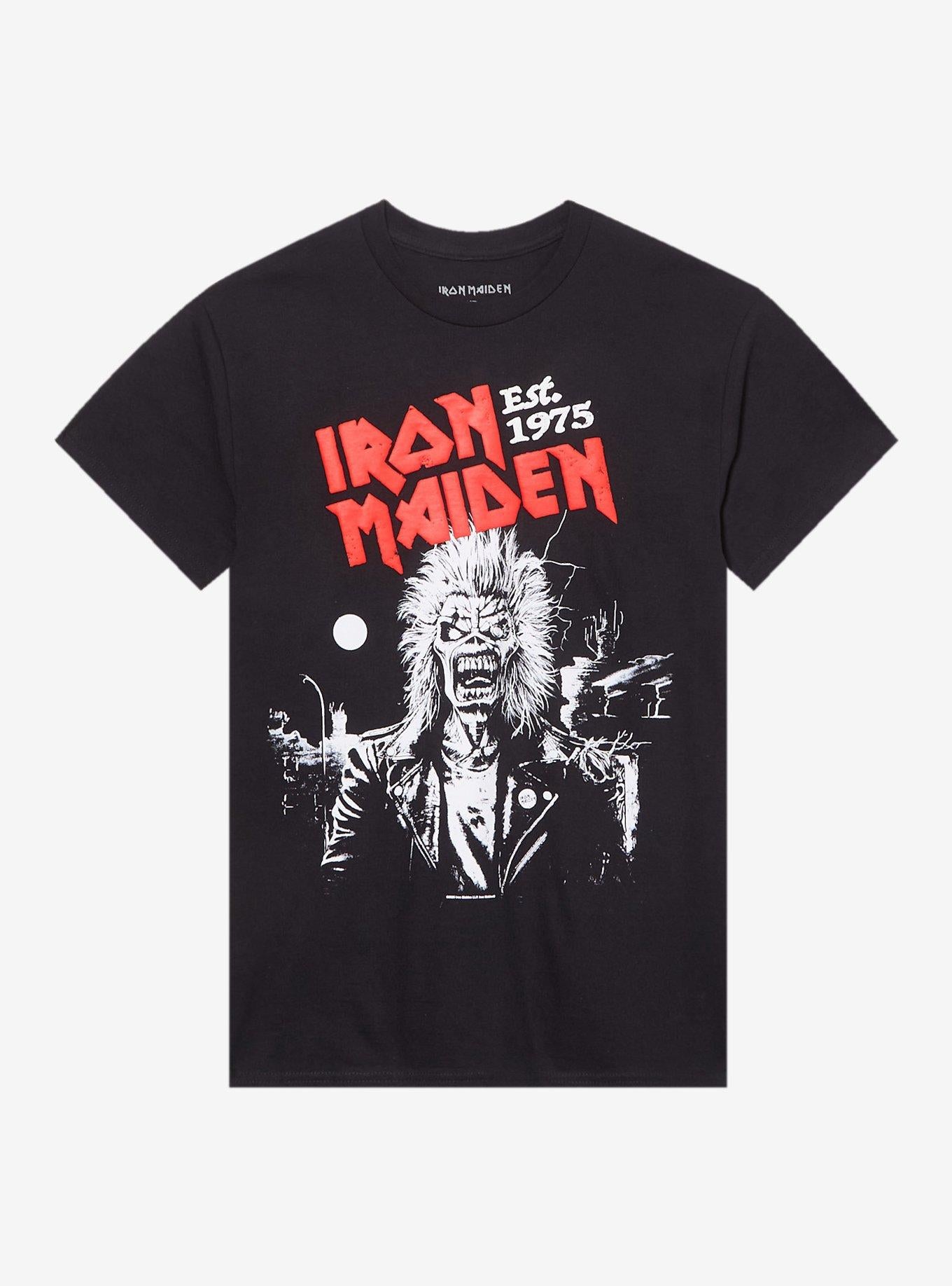 Iron Maiden Eddie Established 1975 Puff Paint T Shirt