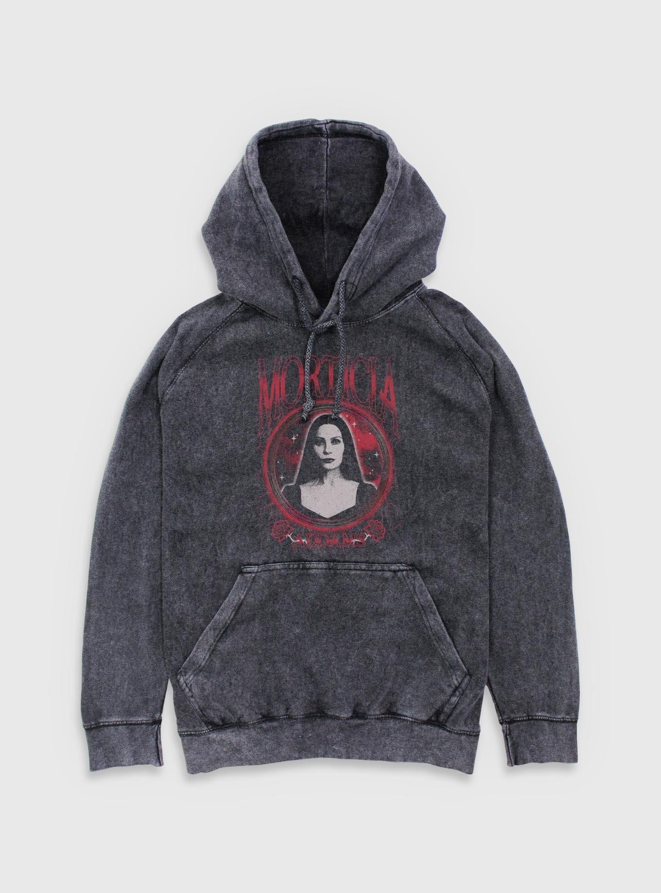 Wednesday Morticia Keeper Of Secrets Mineral Wash Hoodie Hot Topic Exclusive
