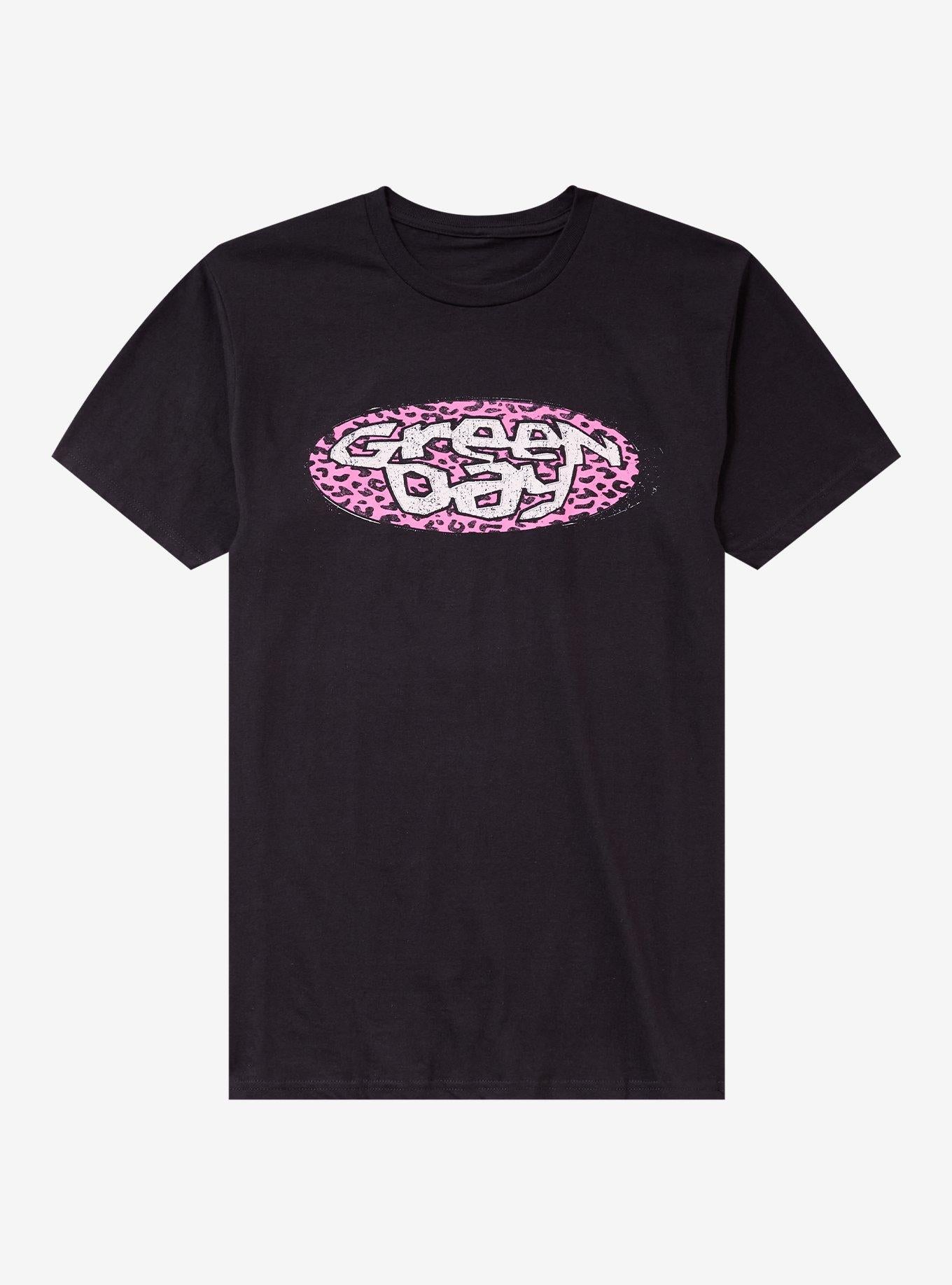 Green Day Pink Cheetah Print Logo T Shirt
