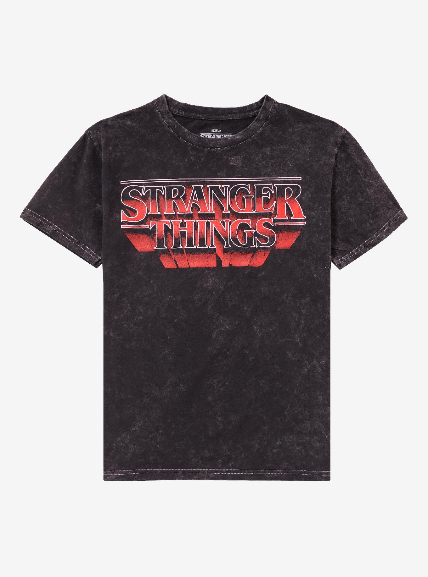 Stranger Things Logo Dark Wash T Shirt